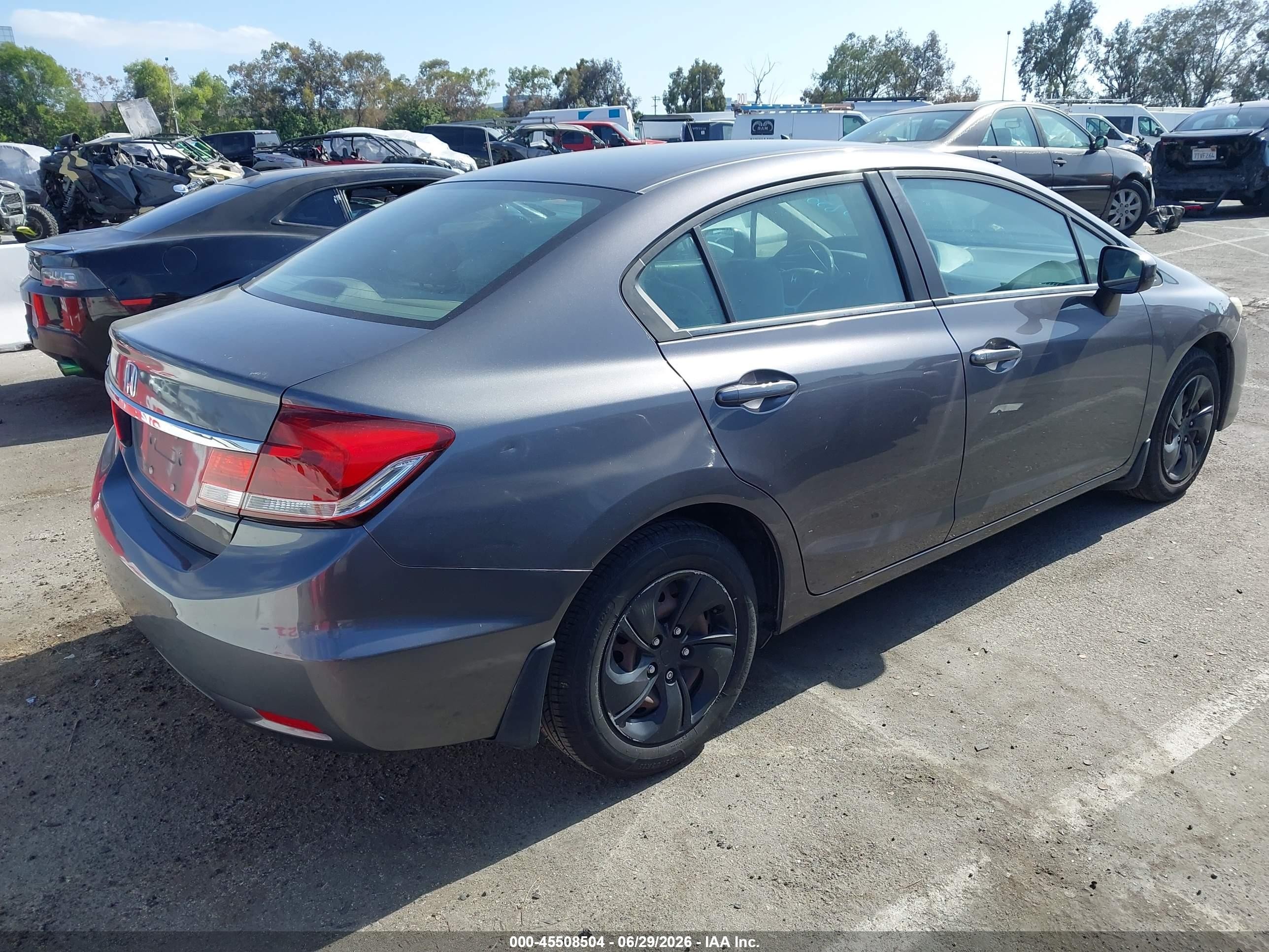 2015 Honda Civic Lx Gray vin: 19XFB2F58FE705423