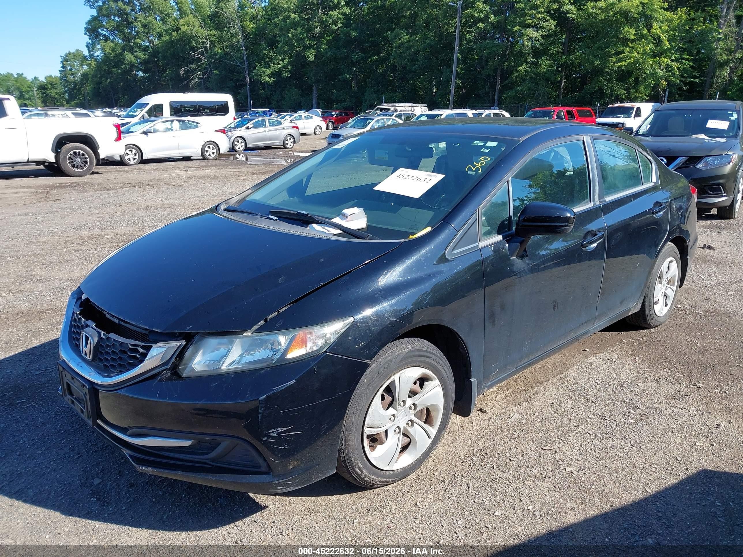 2015 Honda Civic Lx Черный vin: 19XFB2F58FE705471