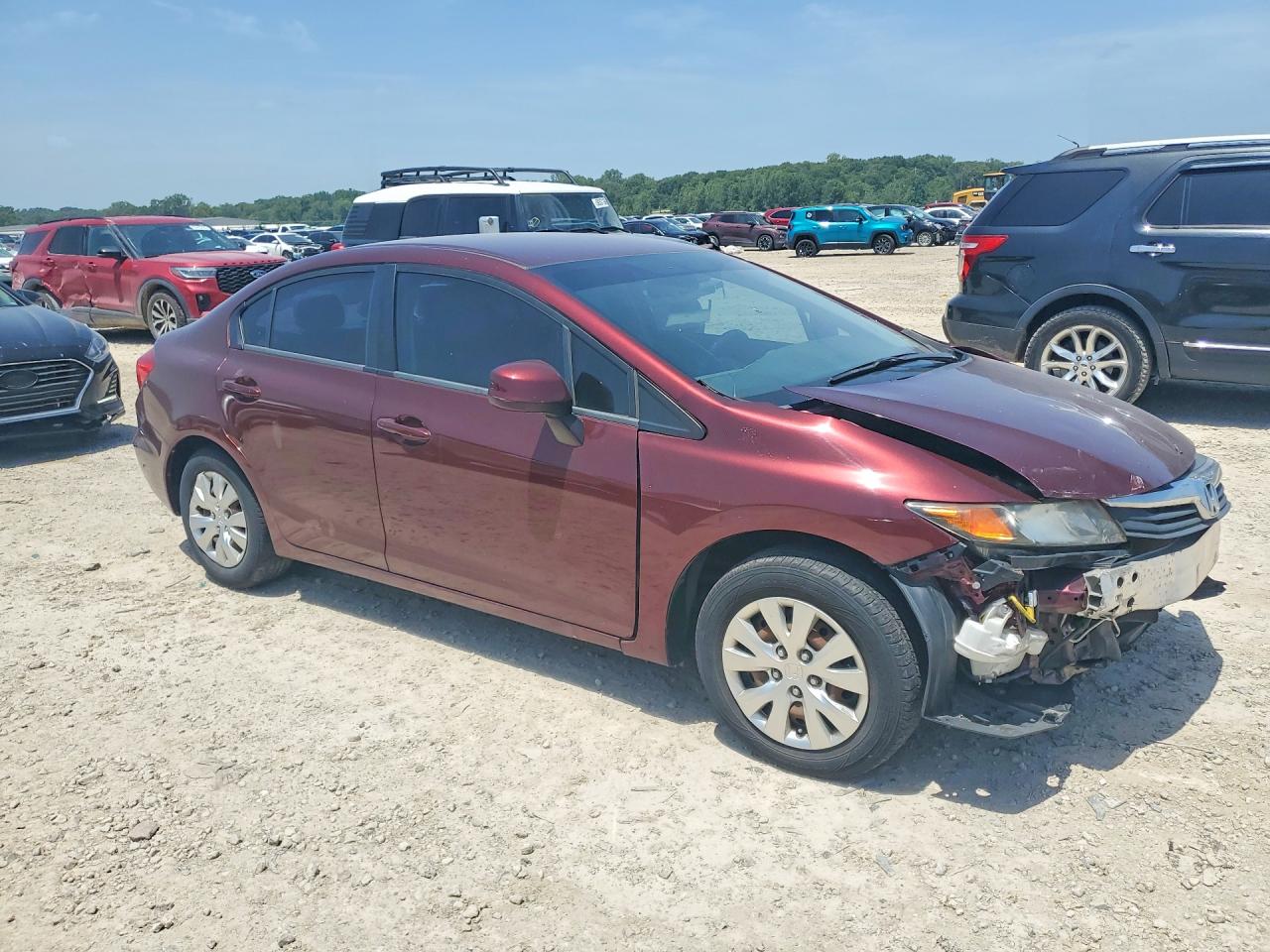 2012 Honda Civic Lx Red vin: 19XFB2F59CE003722