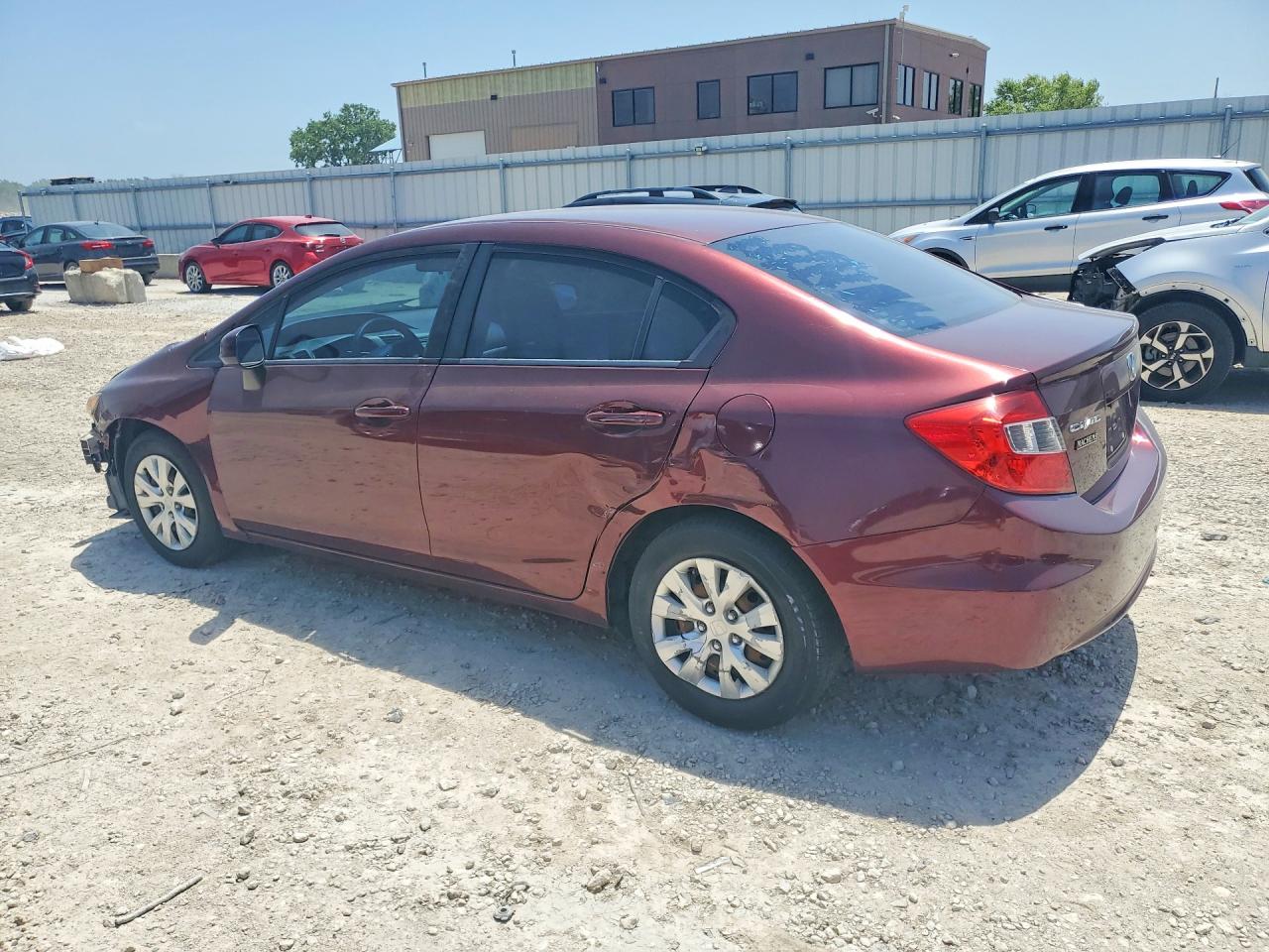 2012 Honda Civic Lx Red vin: 19XFB2F59CE003722