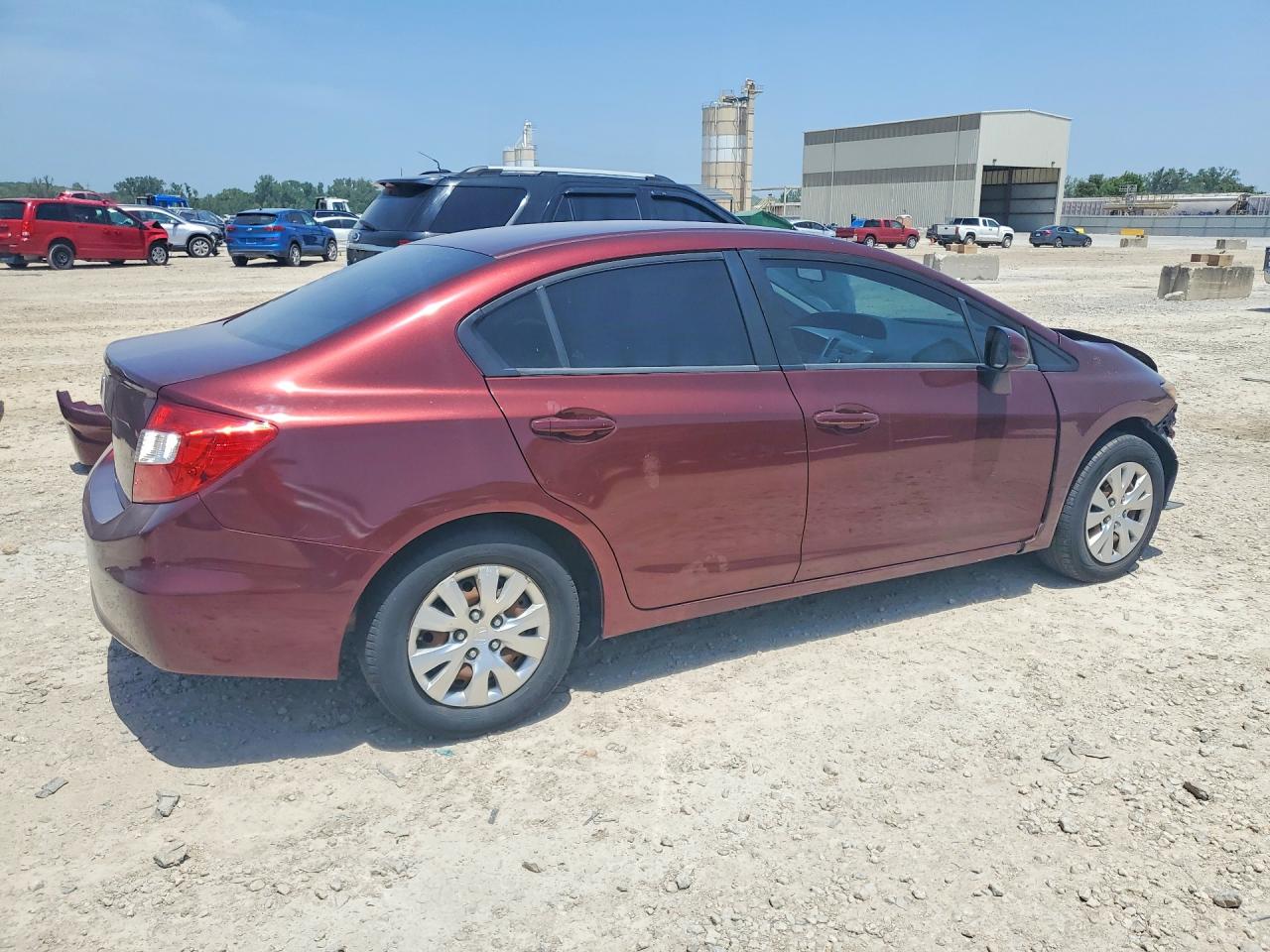 2012 Honda Civic Lx Red vin: 19XFB2F59CE003722