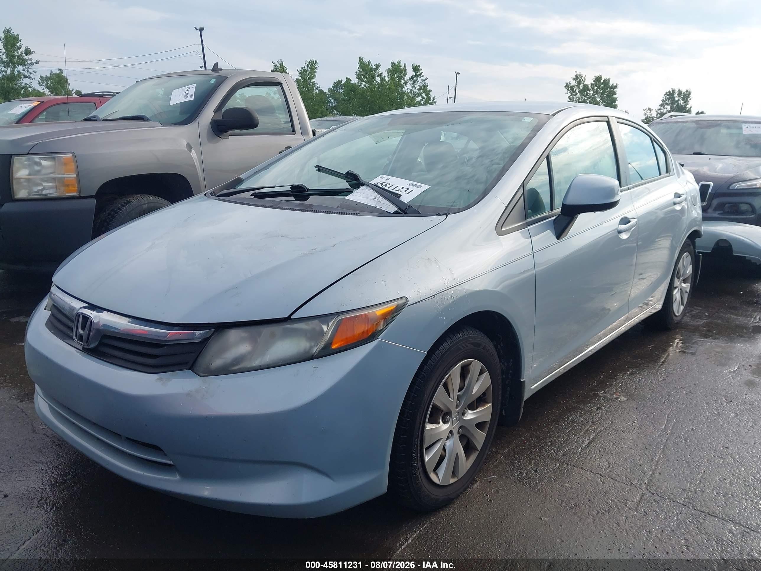 2012 Honda Civic Lx Light Blue vin: 19XFB2F59CE007429