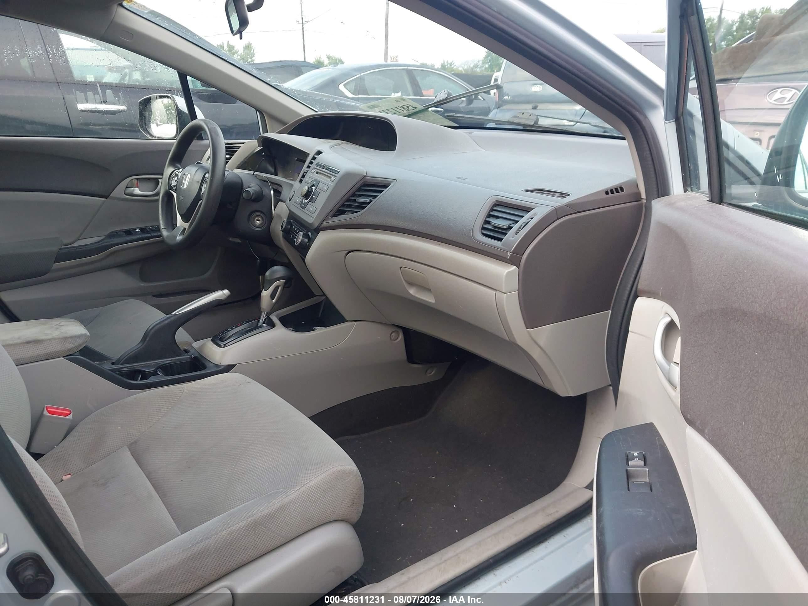 2012 Honda Civic Lx Light Blue vin: 19XFB2F59CE007429