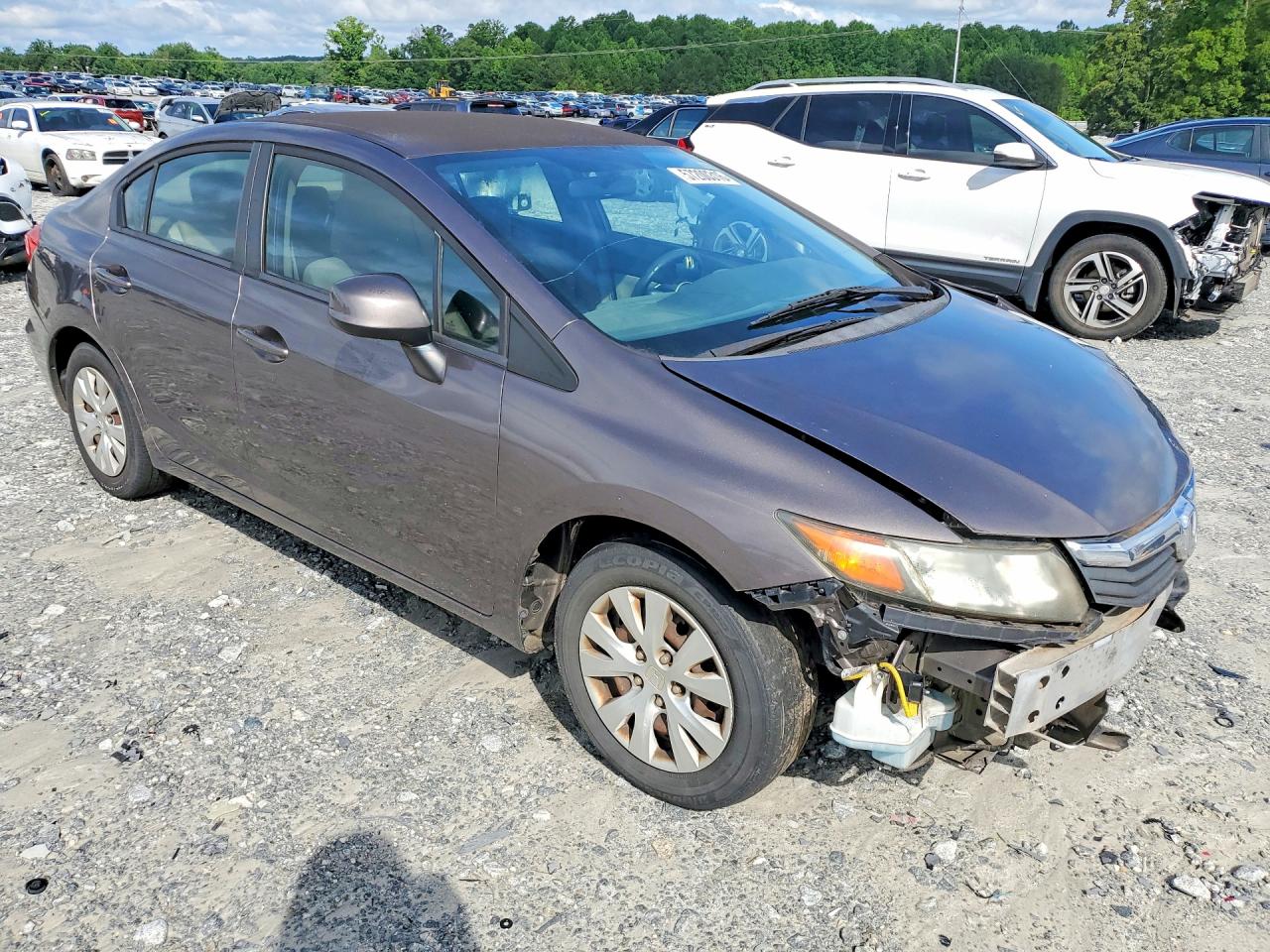 2012 Honda Civic Lx Gray vin: 19XFB2F59CE009522