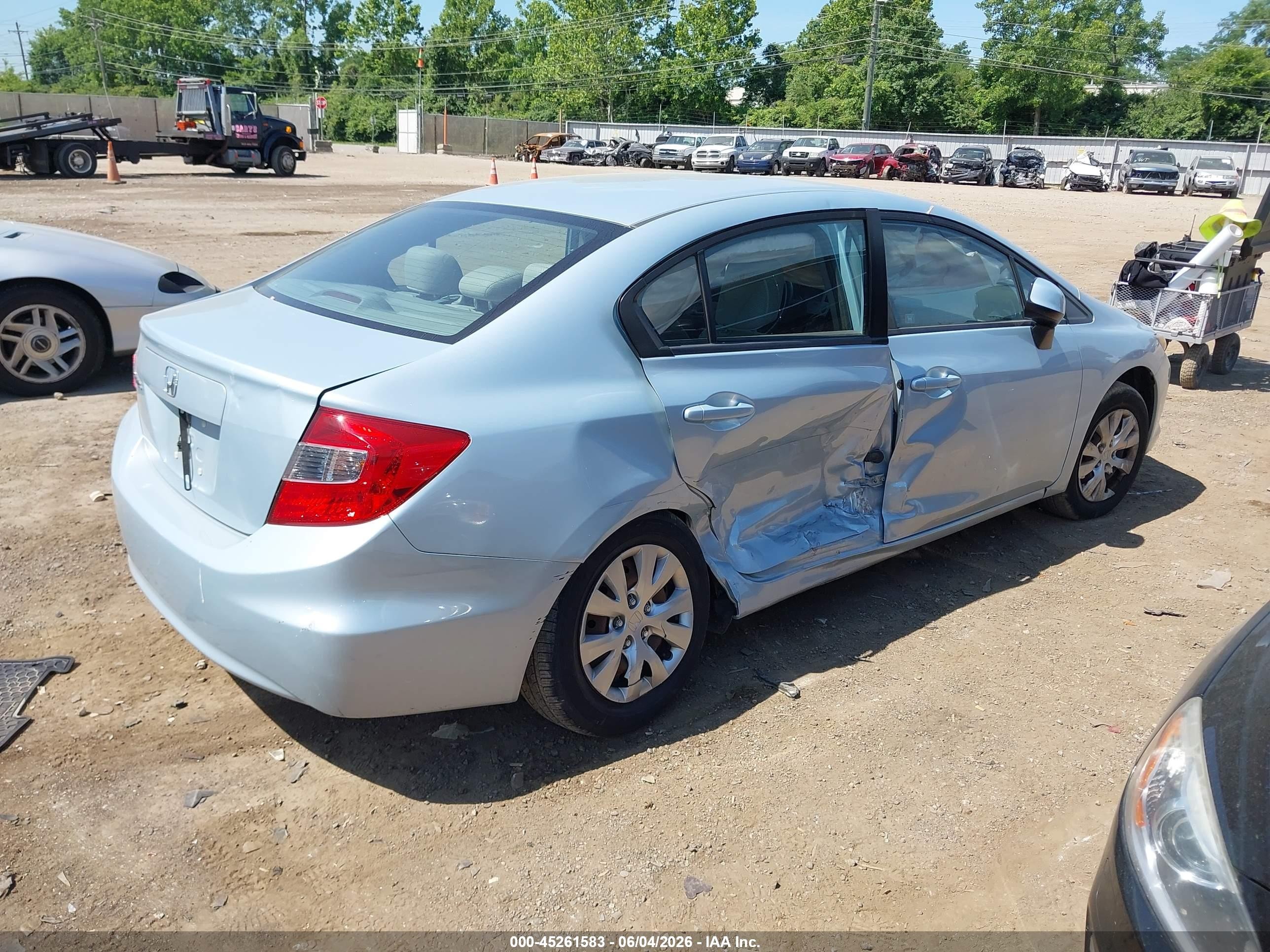 2012 Honda Civic Lx Light Blue vin: 19XFB2F59CE009813