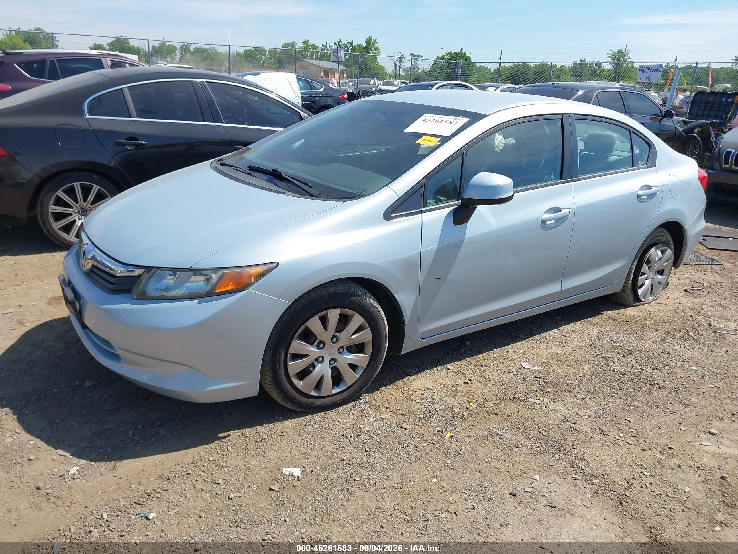 2012 Honda Civic Lx Light Blue vin: 19XFB2F59CE009813