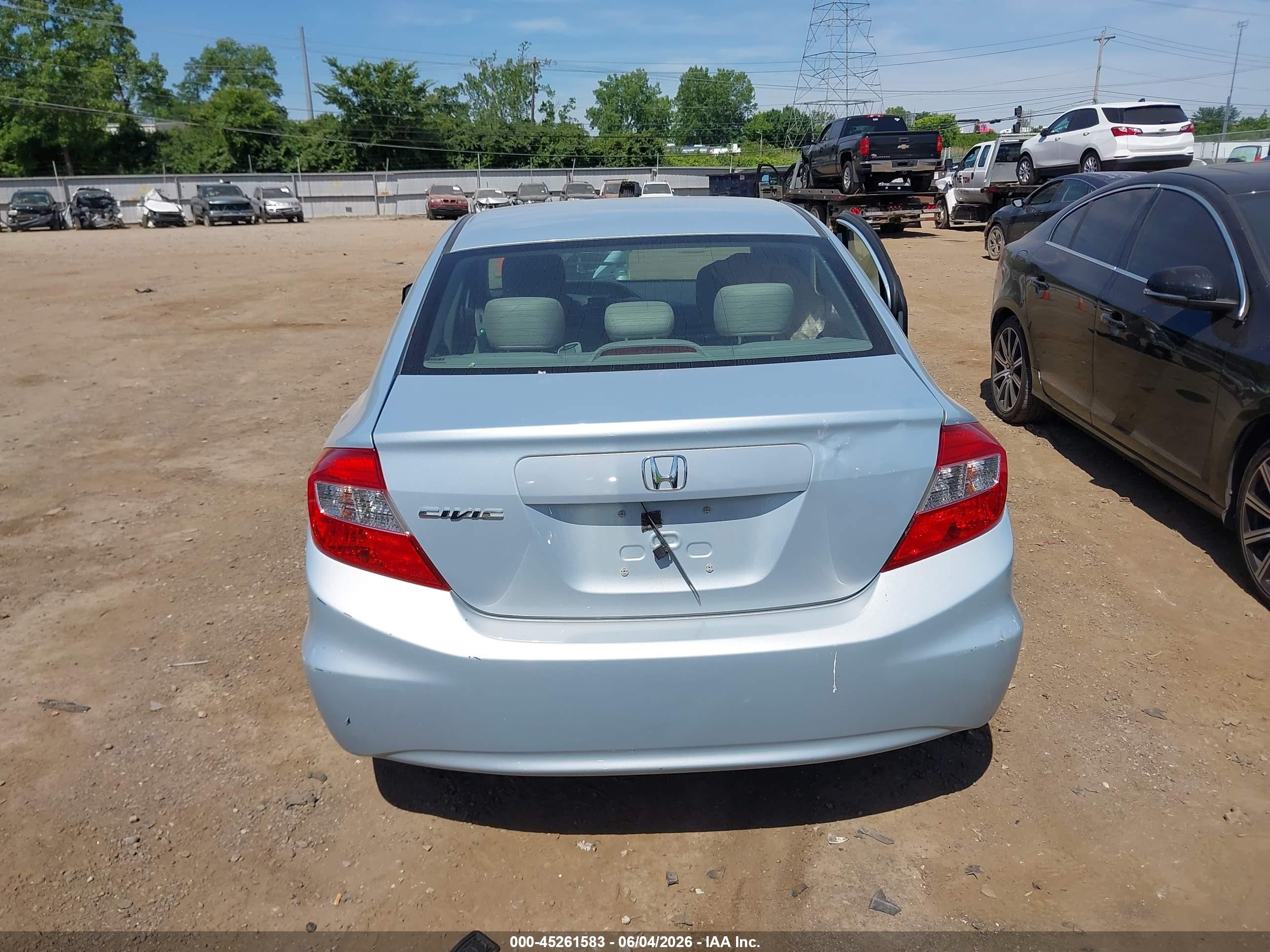 2012 Honda Civic Lx Light Blue vin: 19XFB2F59CE009813