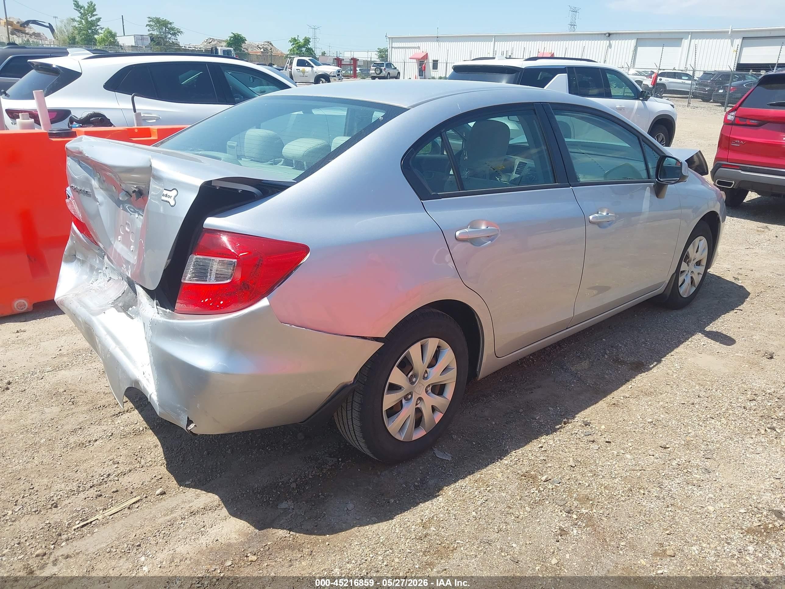 2012 Honda Civic Lx Silver vin: 19XFB2F59CE013070