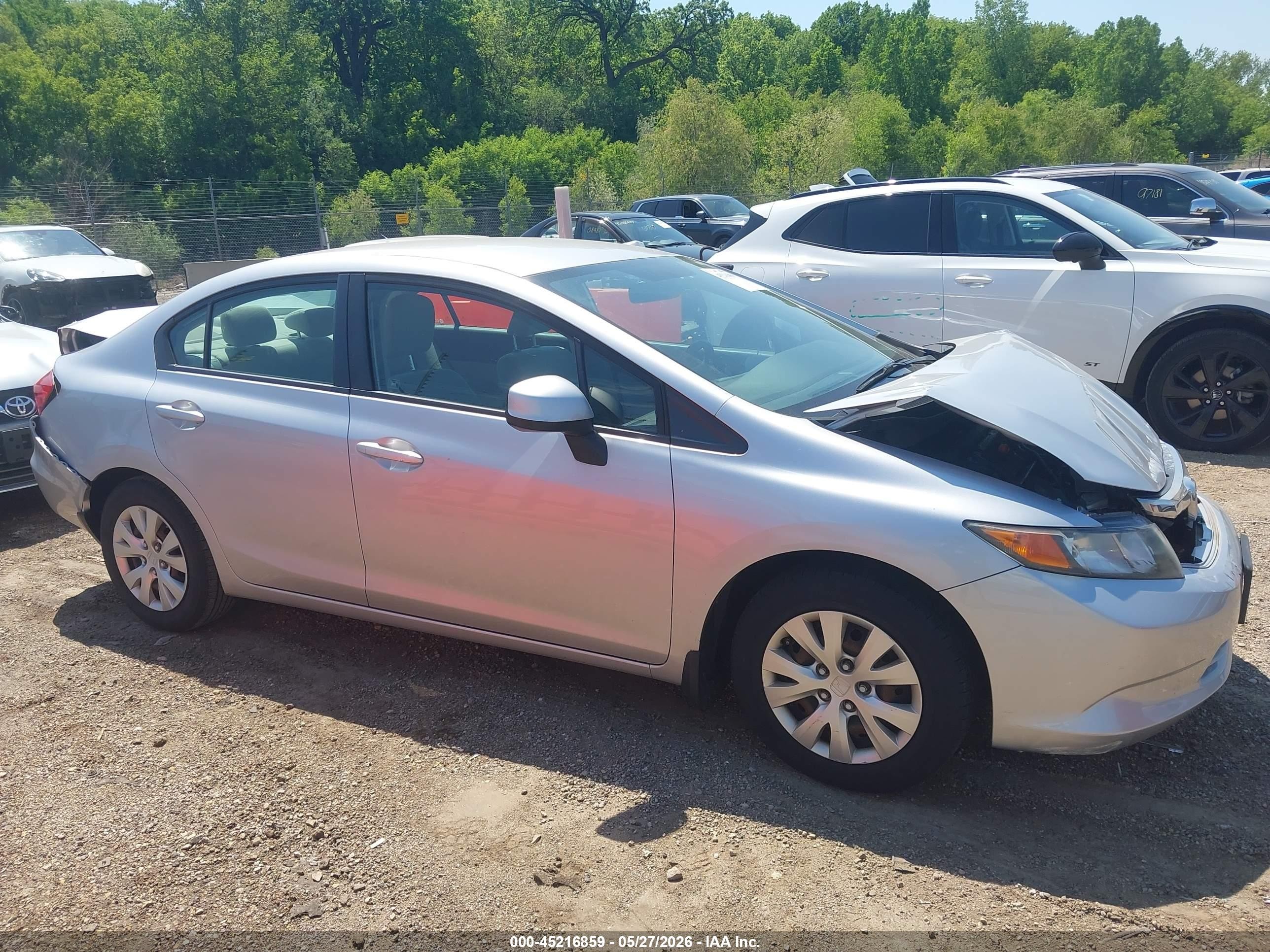 2012 Honda Civic Lx Silver vin: 19XFB2F59CE013070