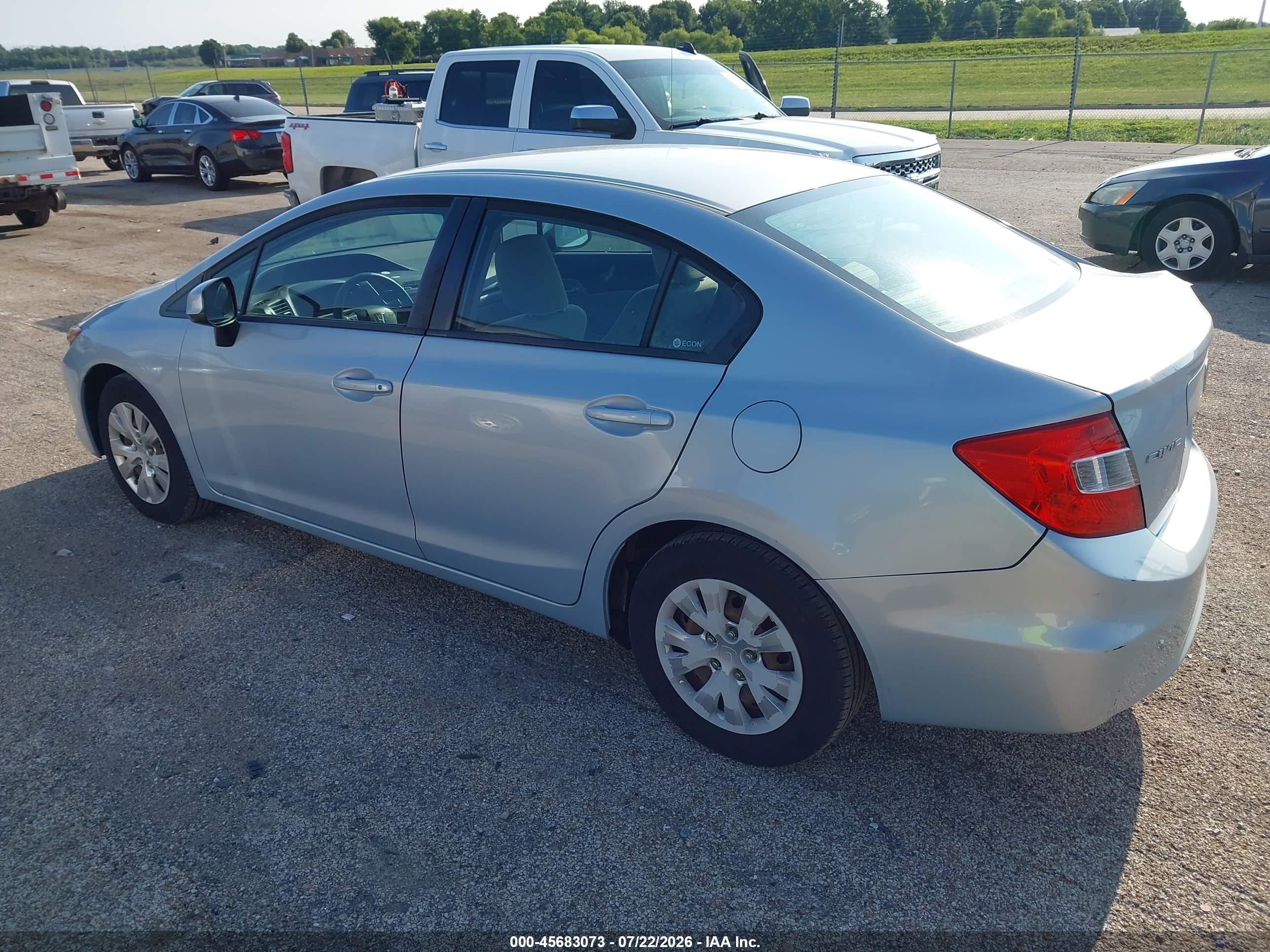 2012 Honda Civic Lx Silver vin: 19XFB2F59CE014719