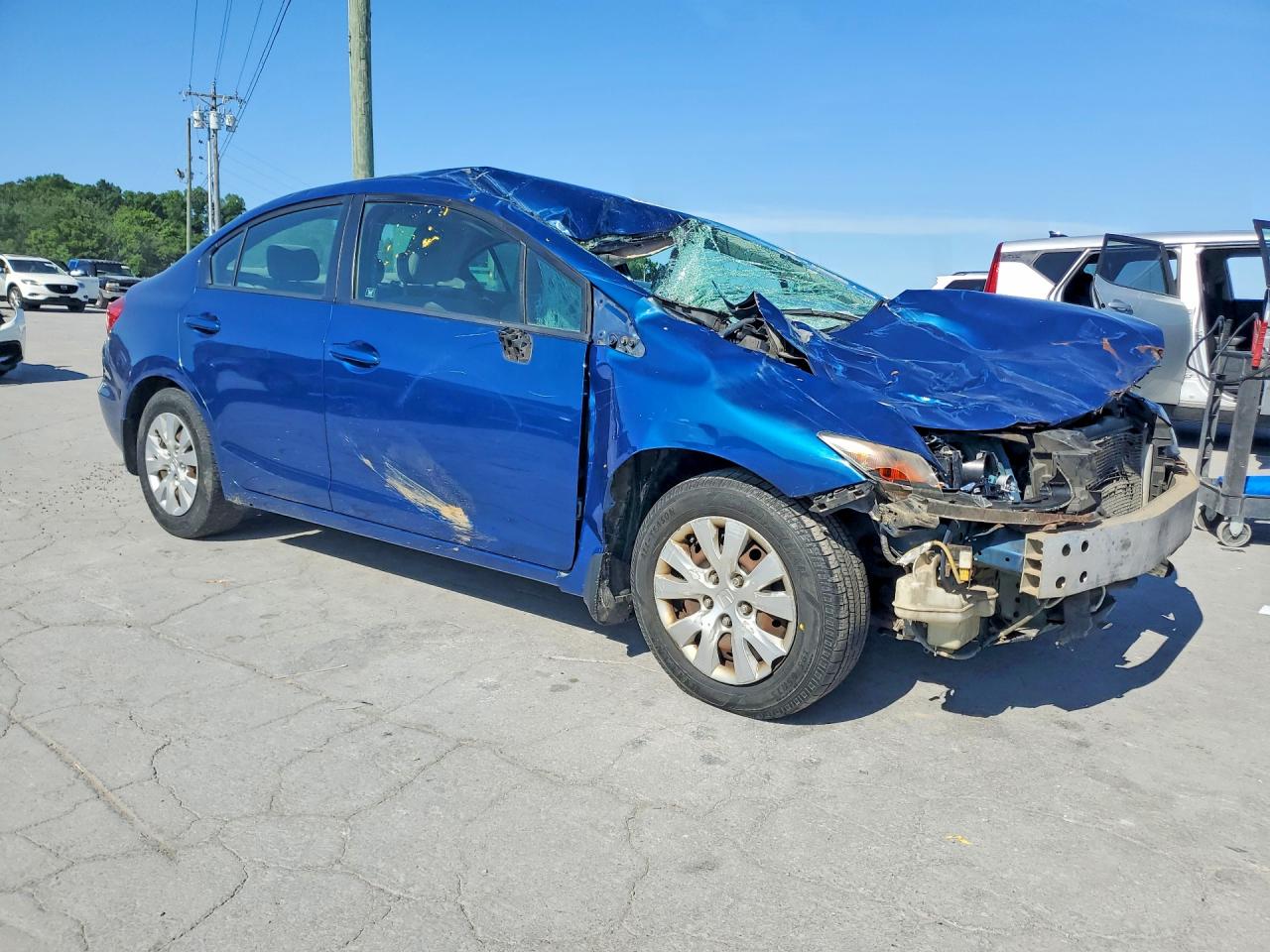 2012 Honda Civic Lx Синий vin: 19XFB2F59CE018740