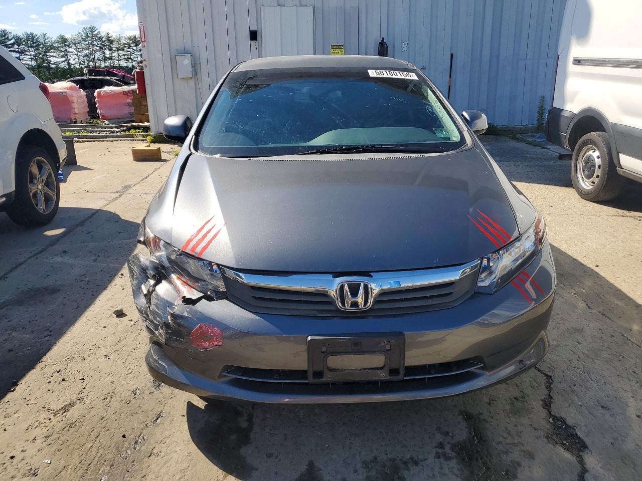 2012 Honda Civic Lx Gray vin: 19XFB2F59CE022318
