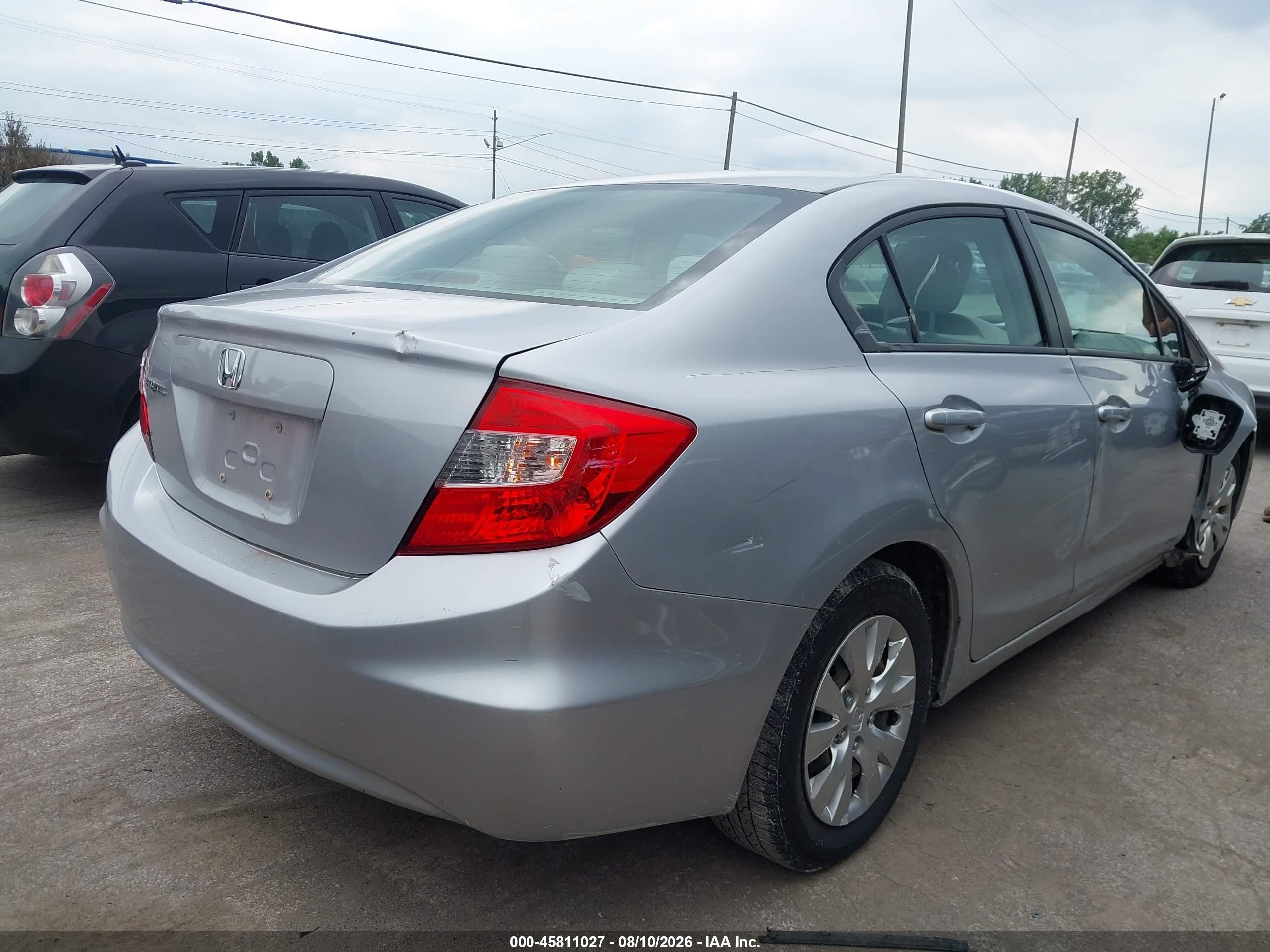 2012 Honda Civic Lx Silver vin: 19XFB2F59CE032816