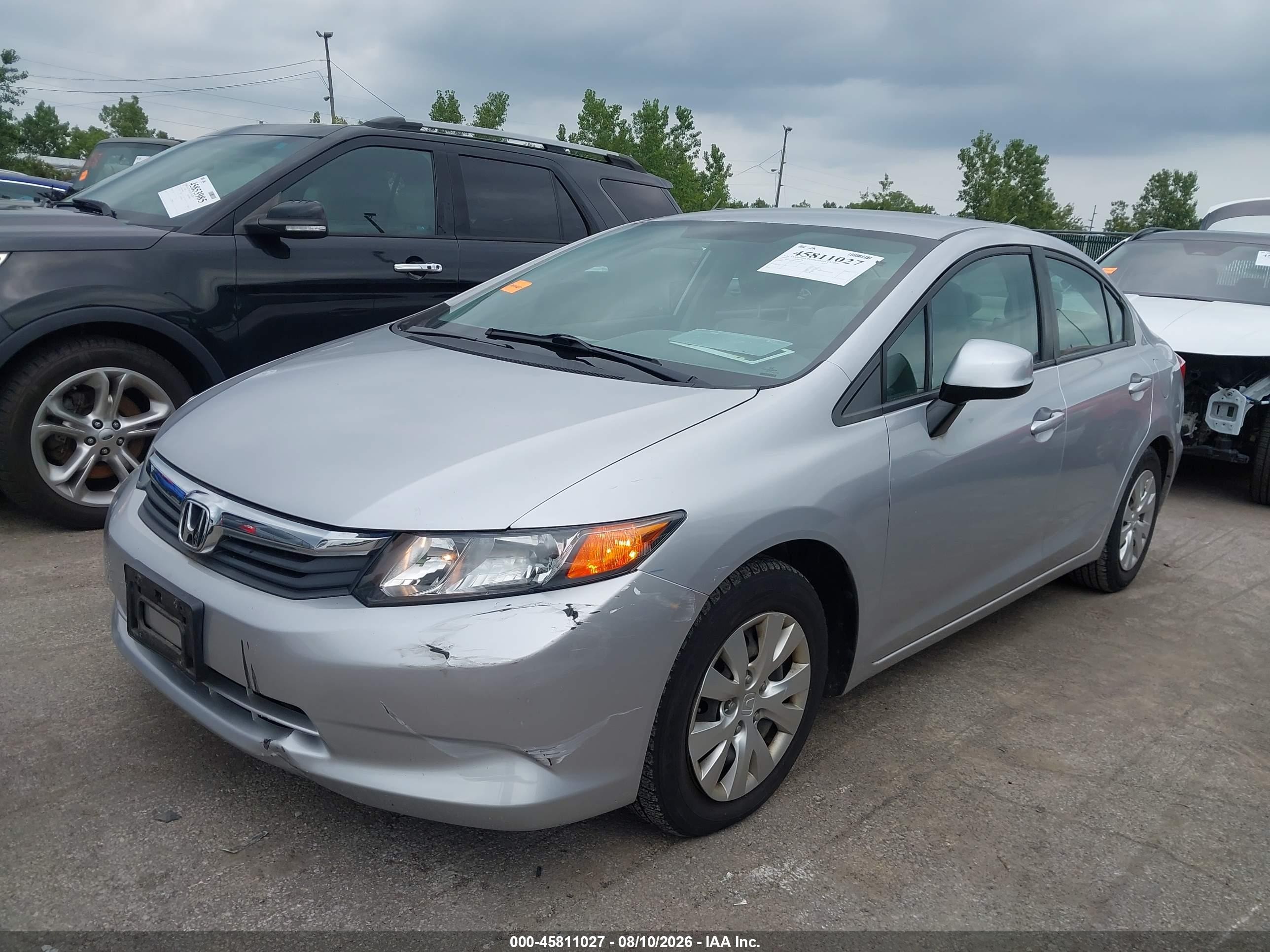 2012 Honda Civic Lx Silver vin: 19XFB2F59CE032816