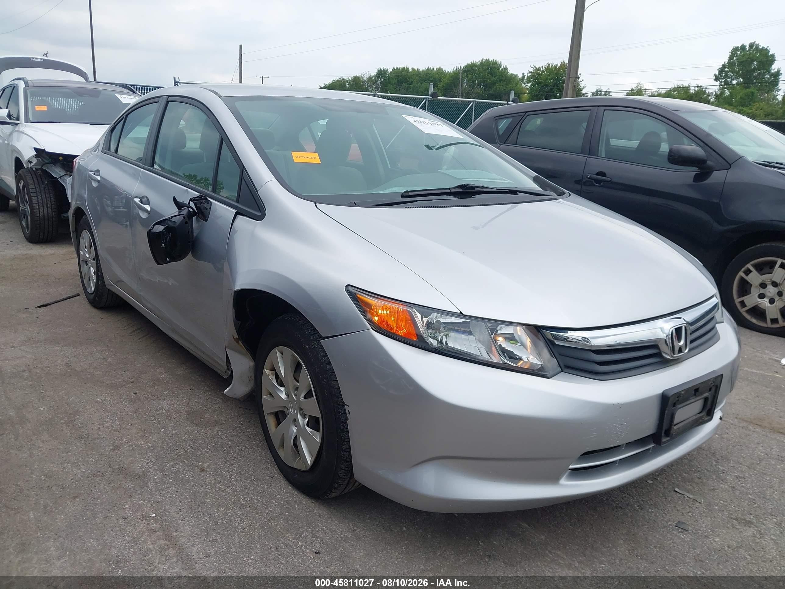 2012 Honda Civic Lx Silver vin: 19XFB2F59CE032816