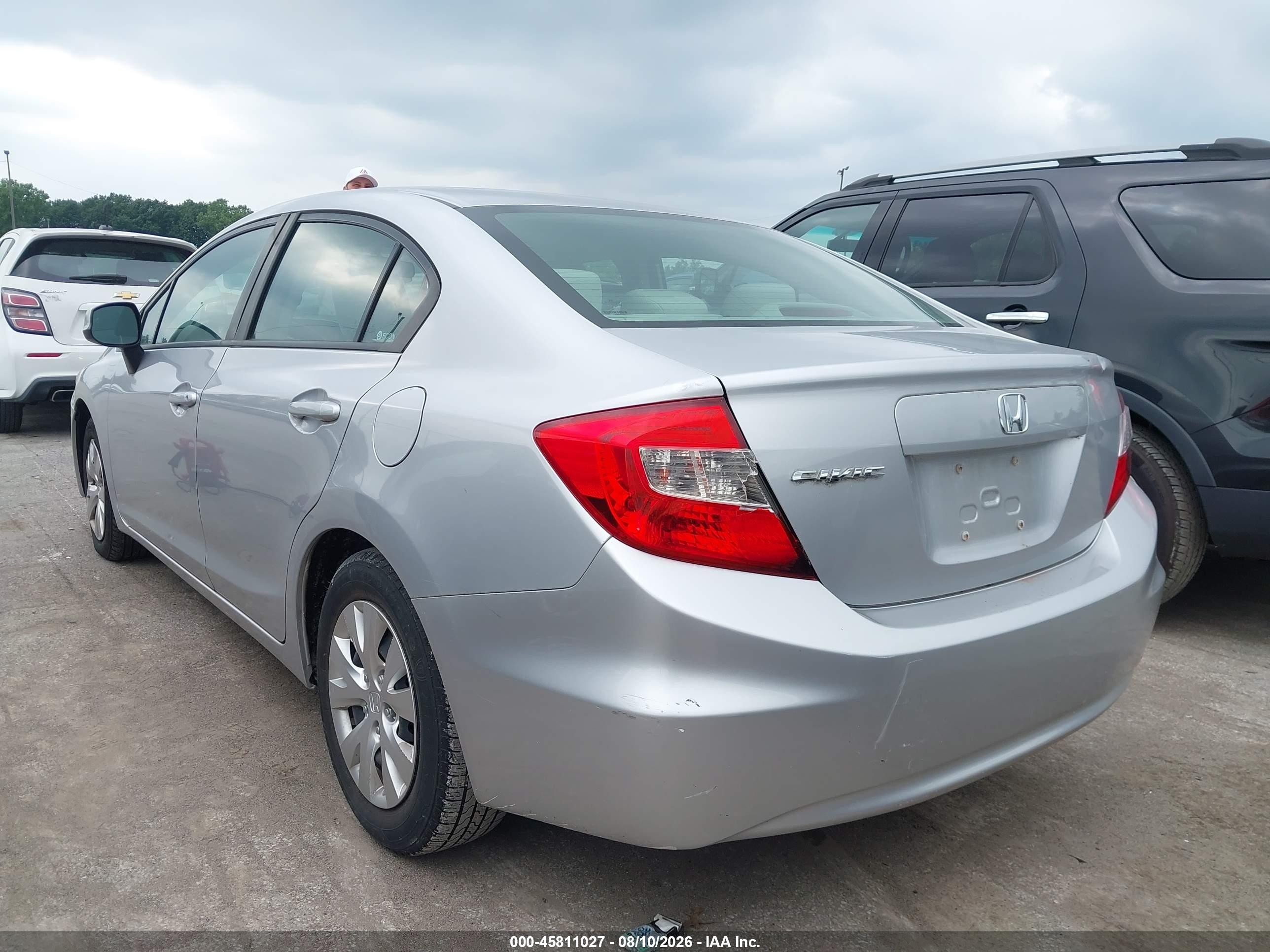 2012 Honda Civic Lx Silver vin: 19XFB2F59CE032816