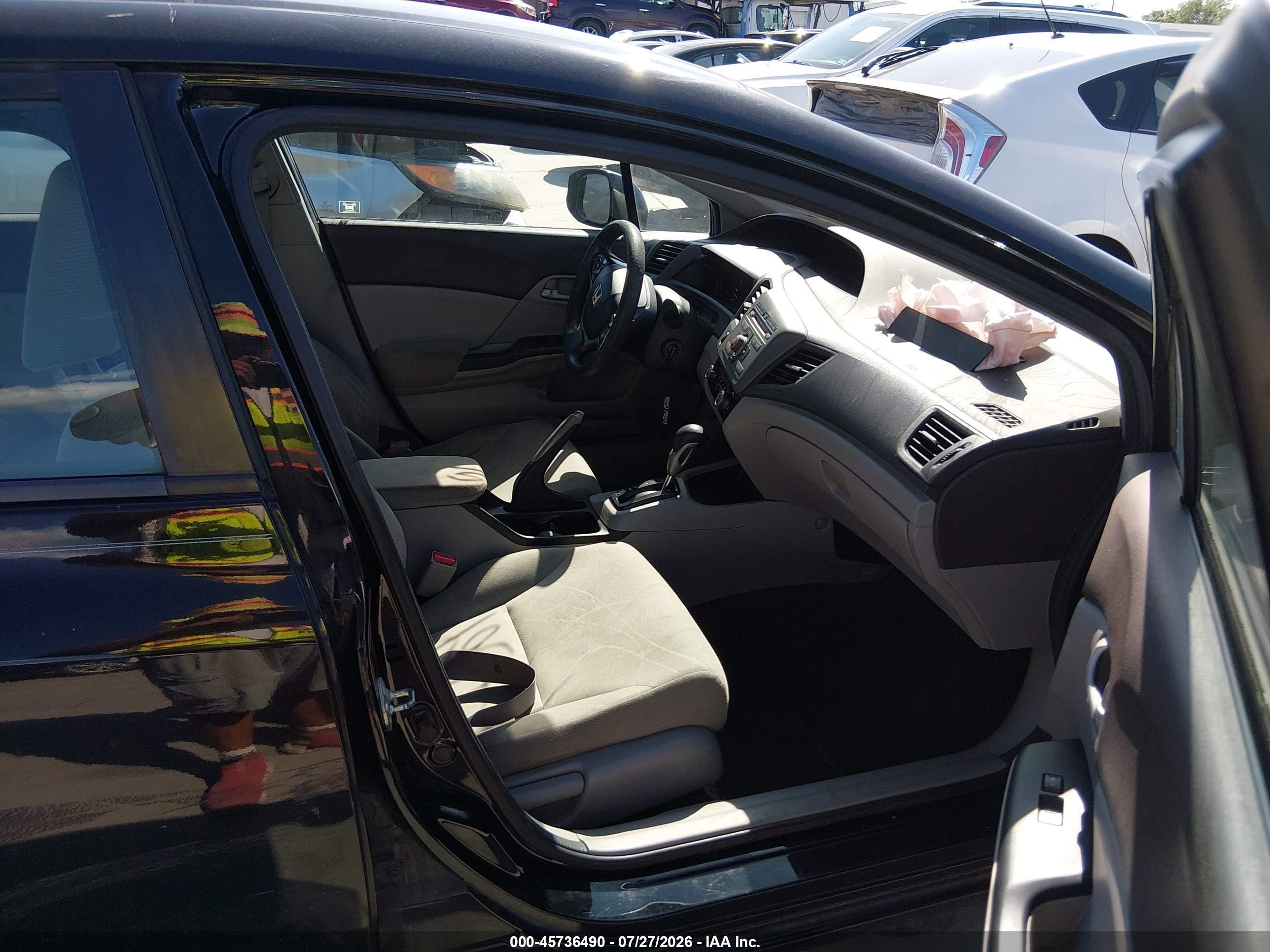 2012 Honda Civic Lx Black vin: 19XFB2F59CE044383