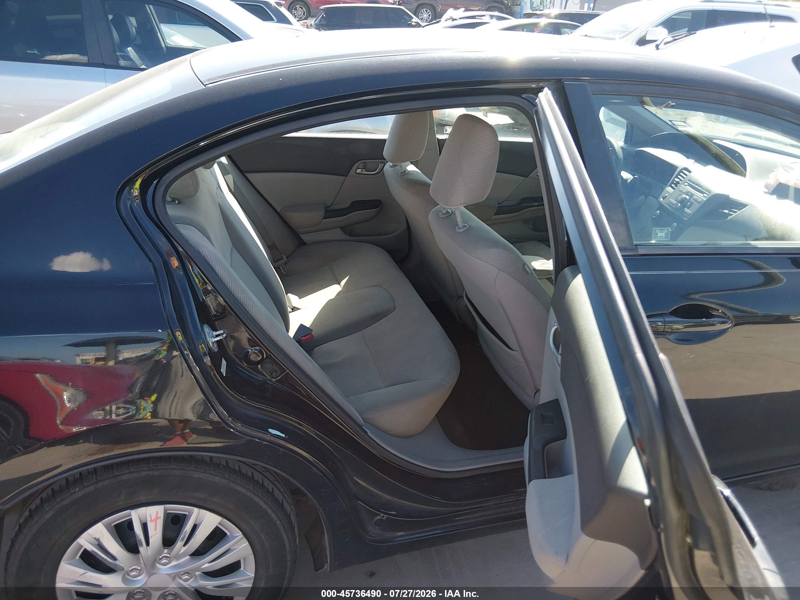 2012 Honda Civic Lx Black vin: 19XFB2F59CE044383