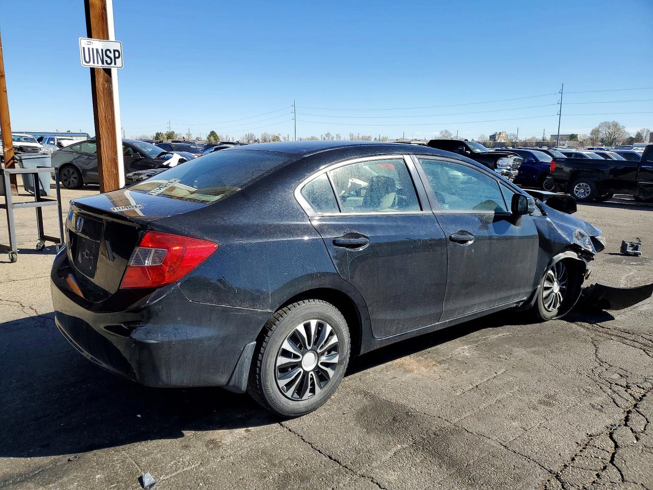 2012 Honda Civic Lx Black vin: 19XFB2F59CE048658