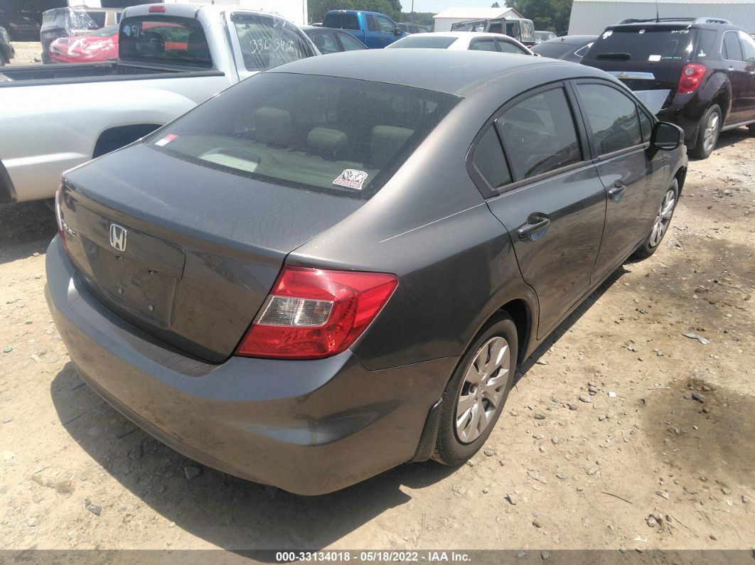 2012 Honda Civic Sdn Lx Gray vin: 19XFB2F59CE055867