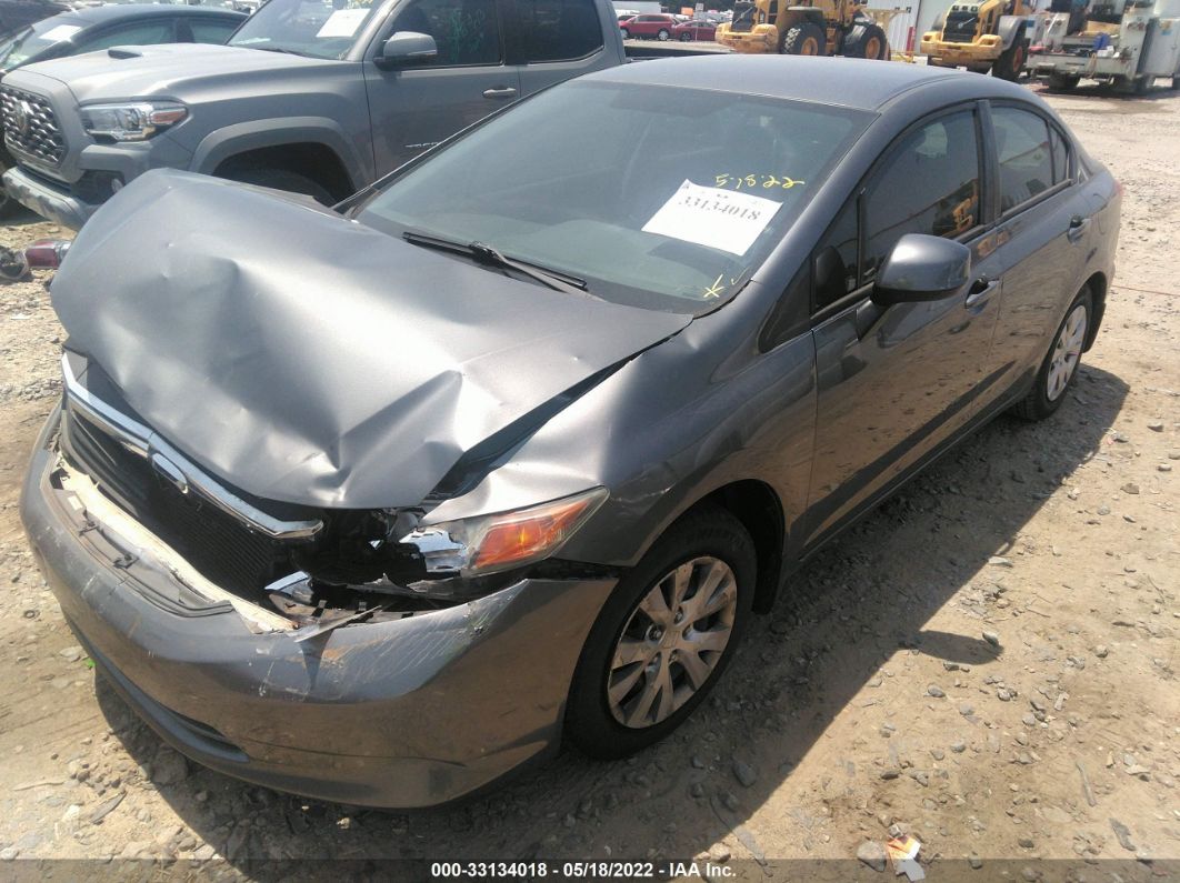 2012 Honda Civic Sdn Lx Gray vin: 19XFB2F59CE055867