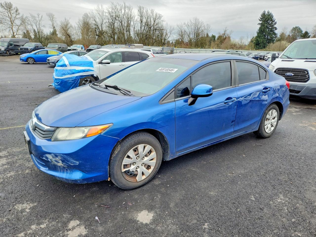 2012 Honda Civic Lx Blue vin: 19XFB2F59CE060762