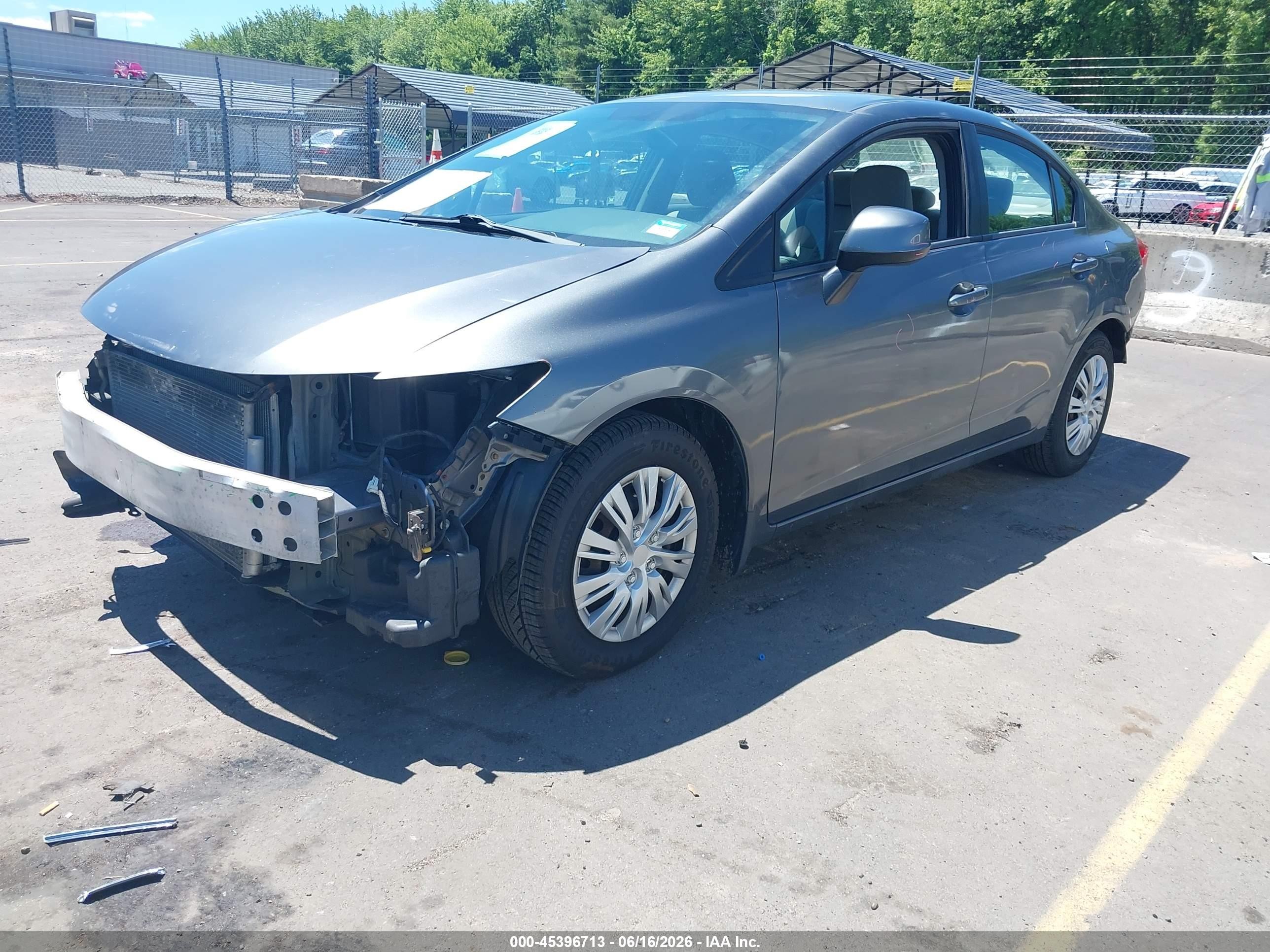 2012 Honda Civic Lx Gray vin: 19XFB2F59CE063919