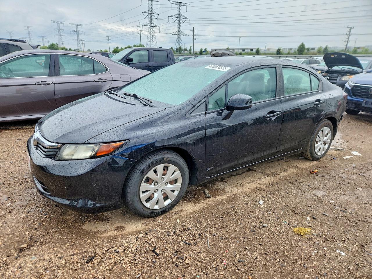 2012 Honda Civic Lx Black vin: 19XFB2F59CE069672