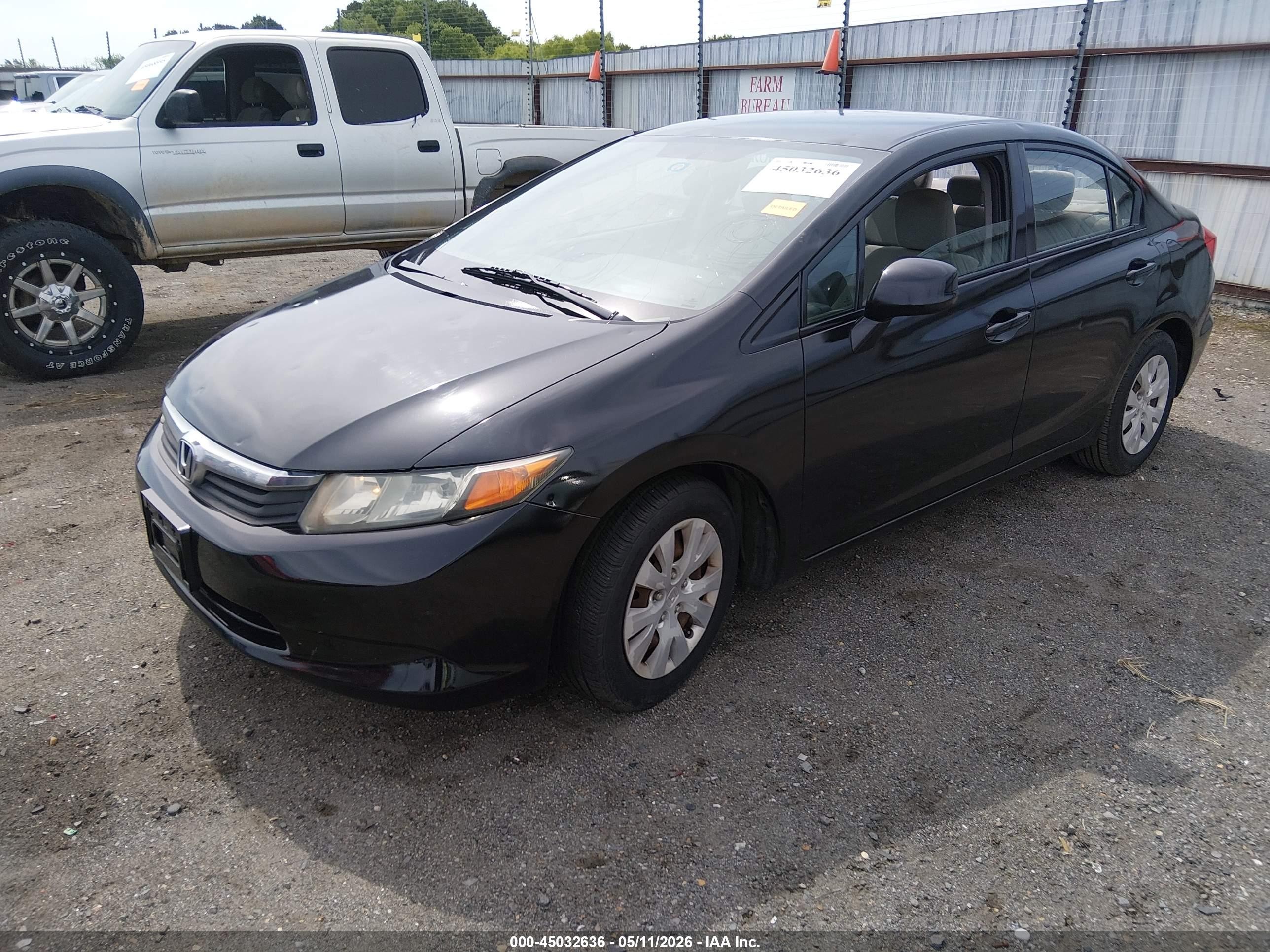 2012 Honda Civic Lx Черный vin: 19XFB2F59CE072863