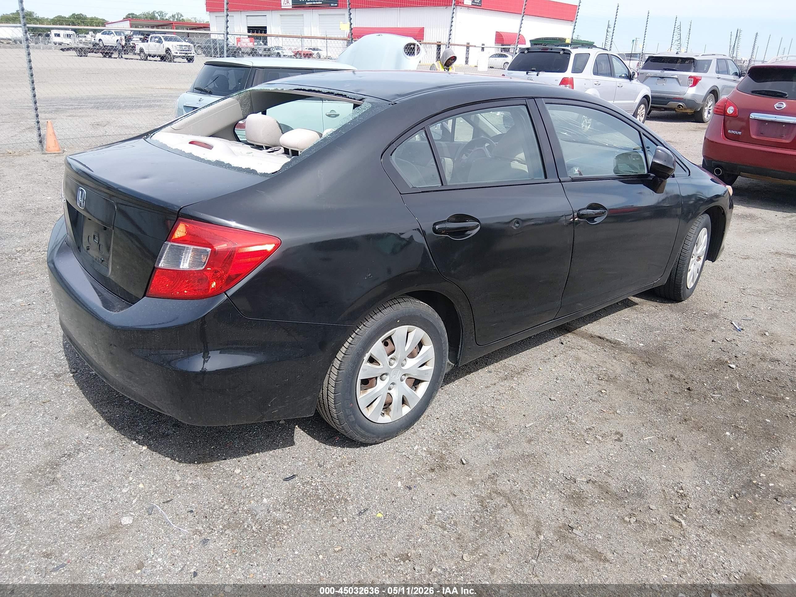2012 Honda Civic Lx Черный vin: 19XFB2F59CE072863