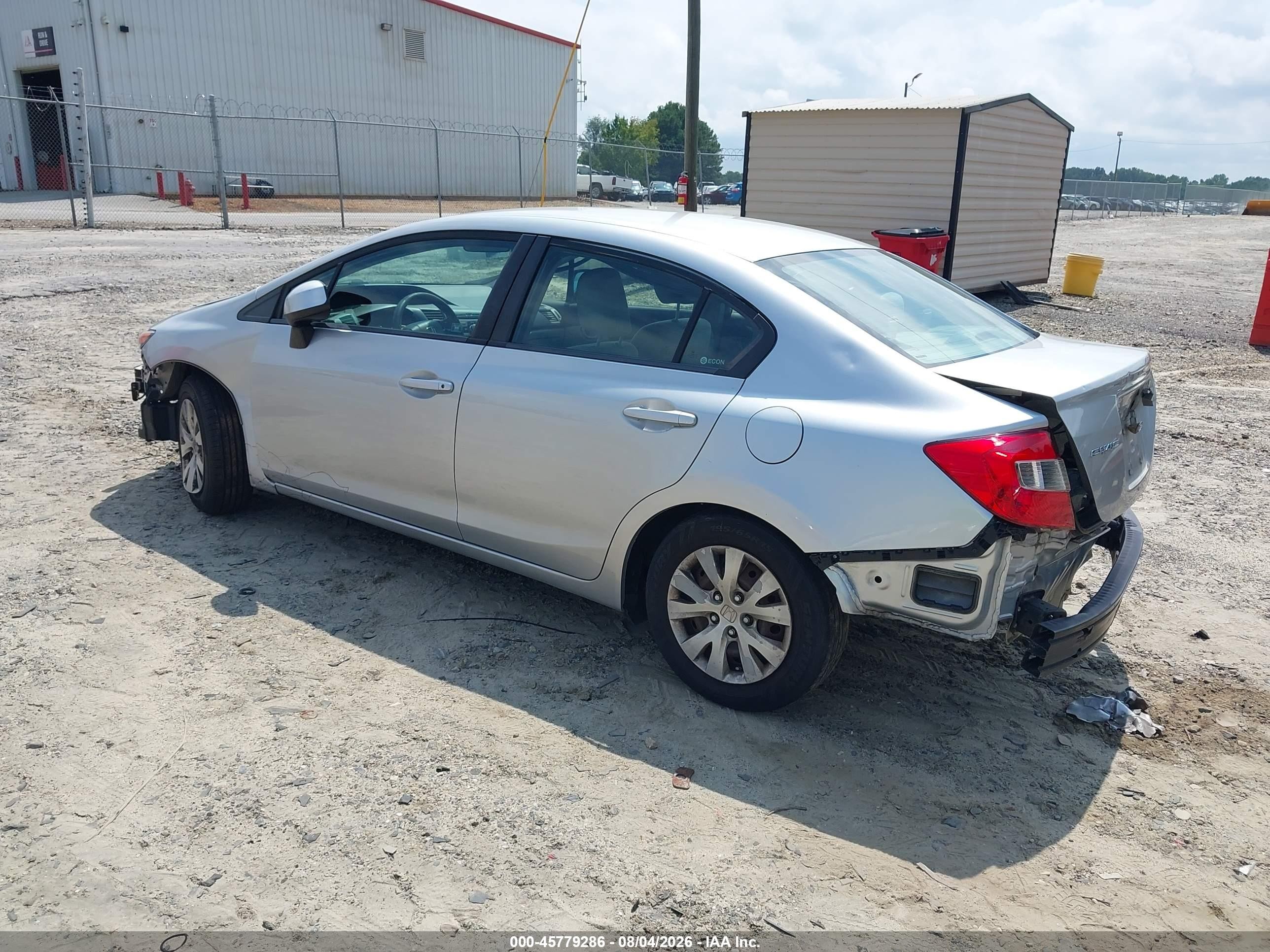 2012 Honda Civic Lx Silver vin: 19XFB2F59CE074824