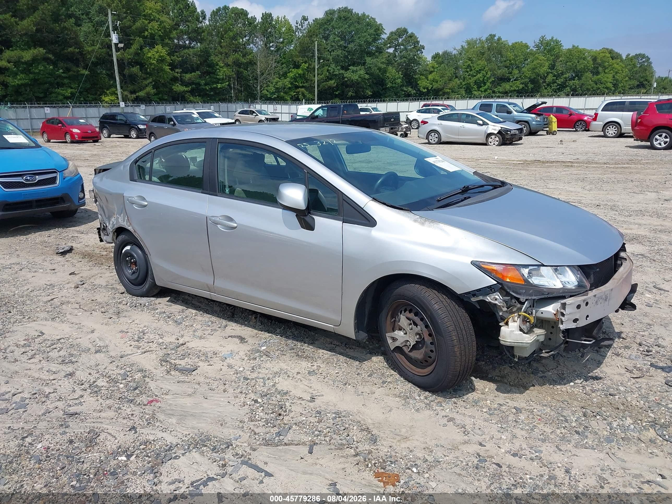 2012 Honda Civic Lx Серебряный vin: 19XFB2F59CE074824