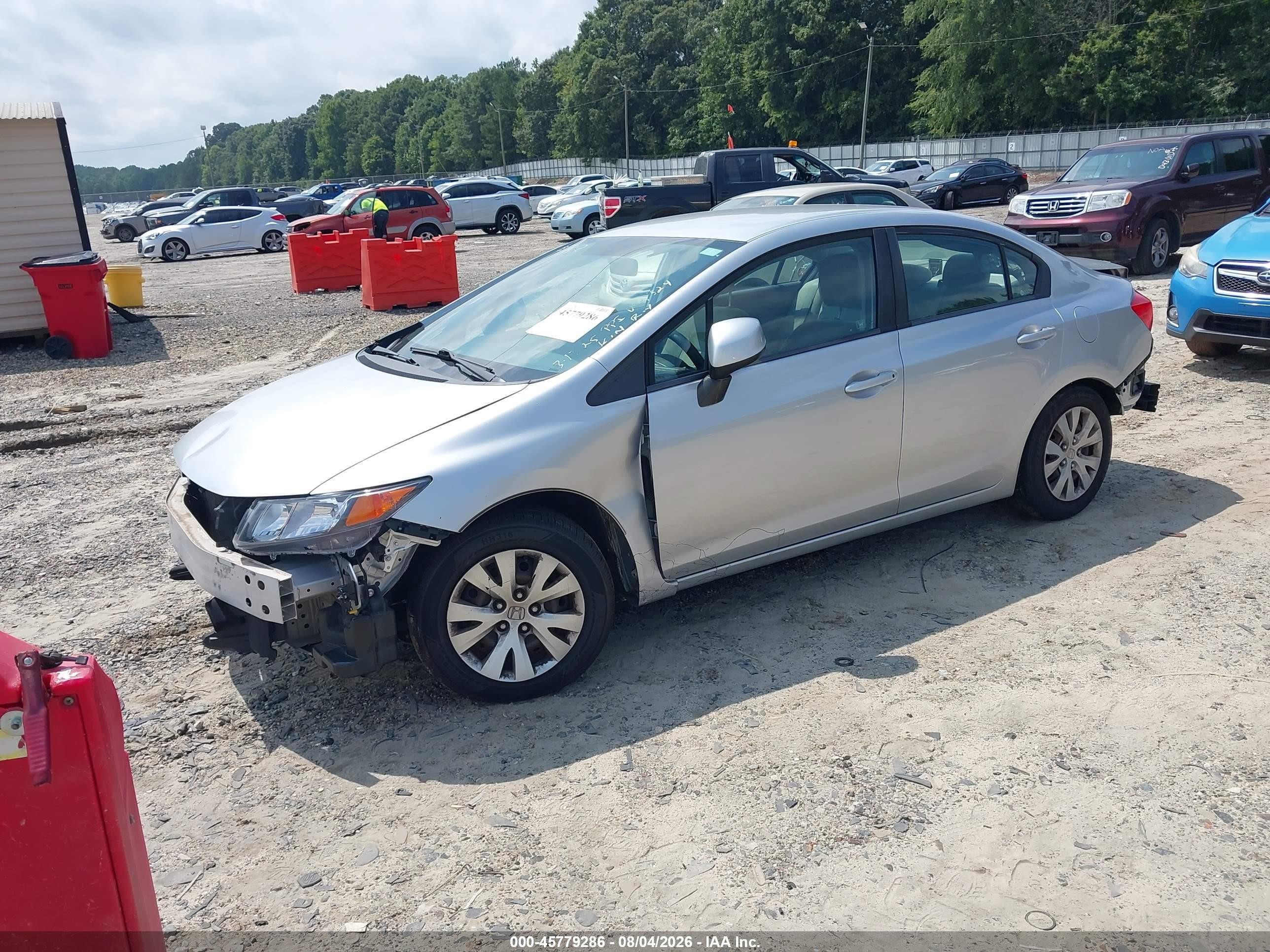 2012 Honda Civic Lx Silver vin: 19XFB2F59CE074824