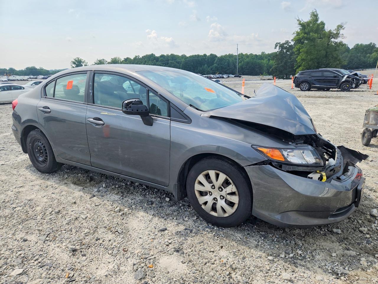 2012 Honda Civic Lx Gray vin: 19XFB2F59CE076461