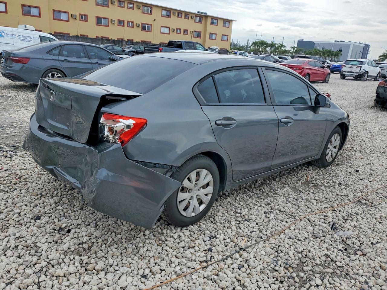 2012 Honda Civic Lx Серый vin: 19XFB2F59CE097682