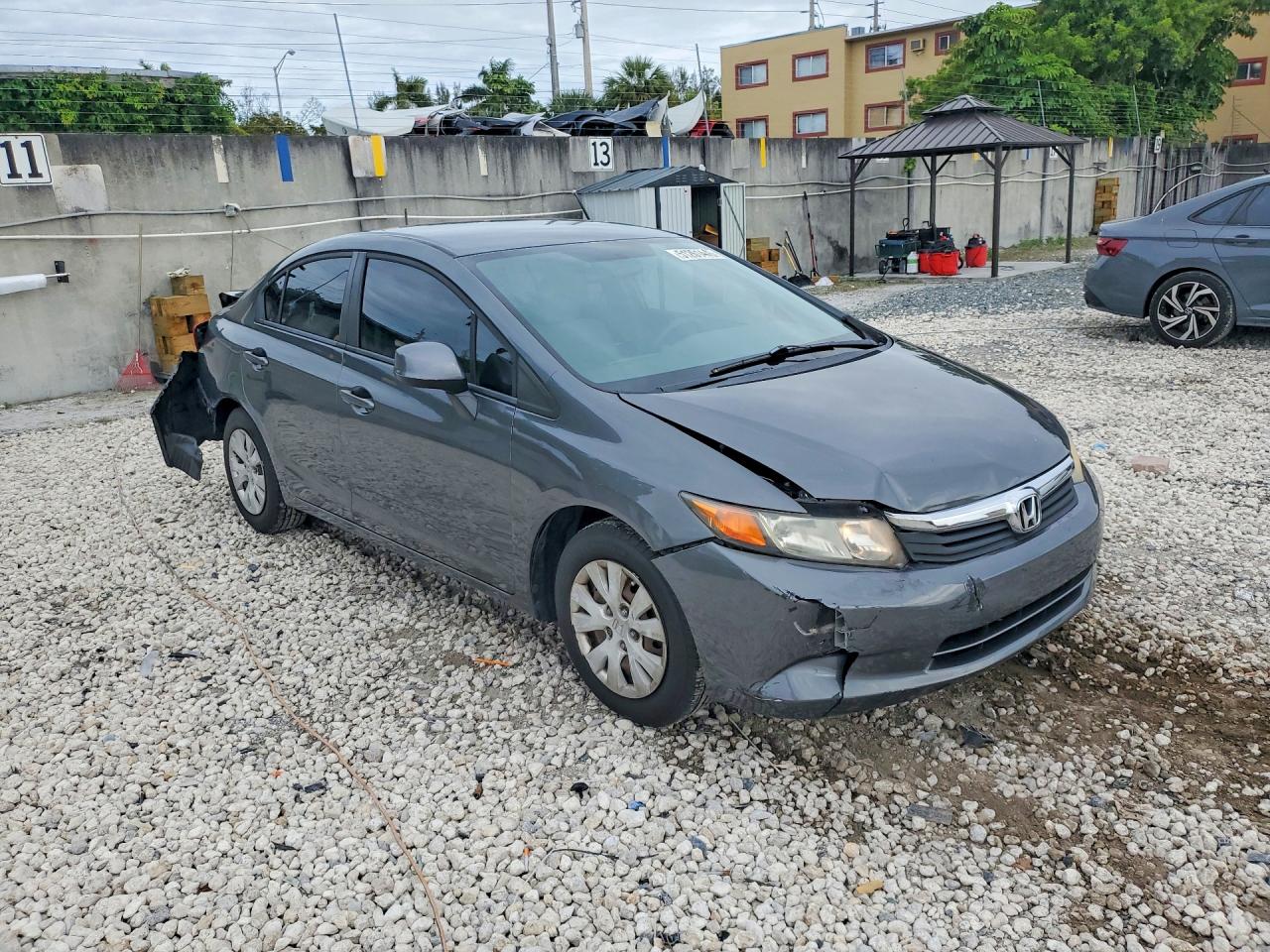 2012 Honda Civic Lx Серый vin: 19XFB2F59CE097682