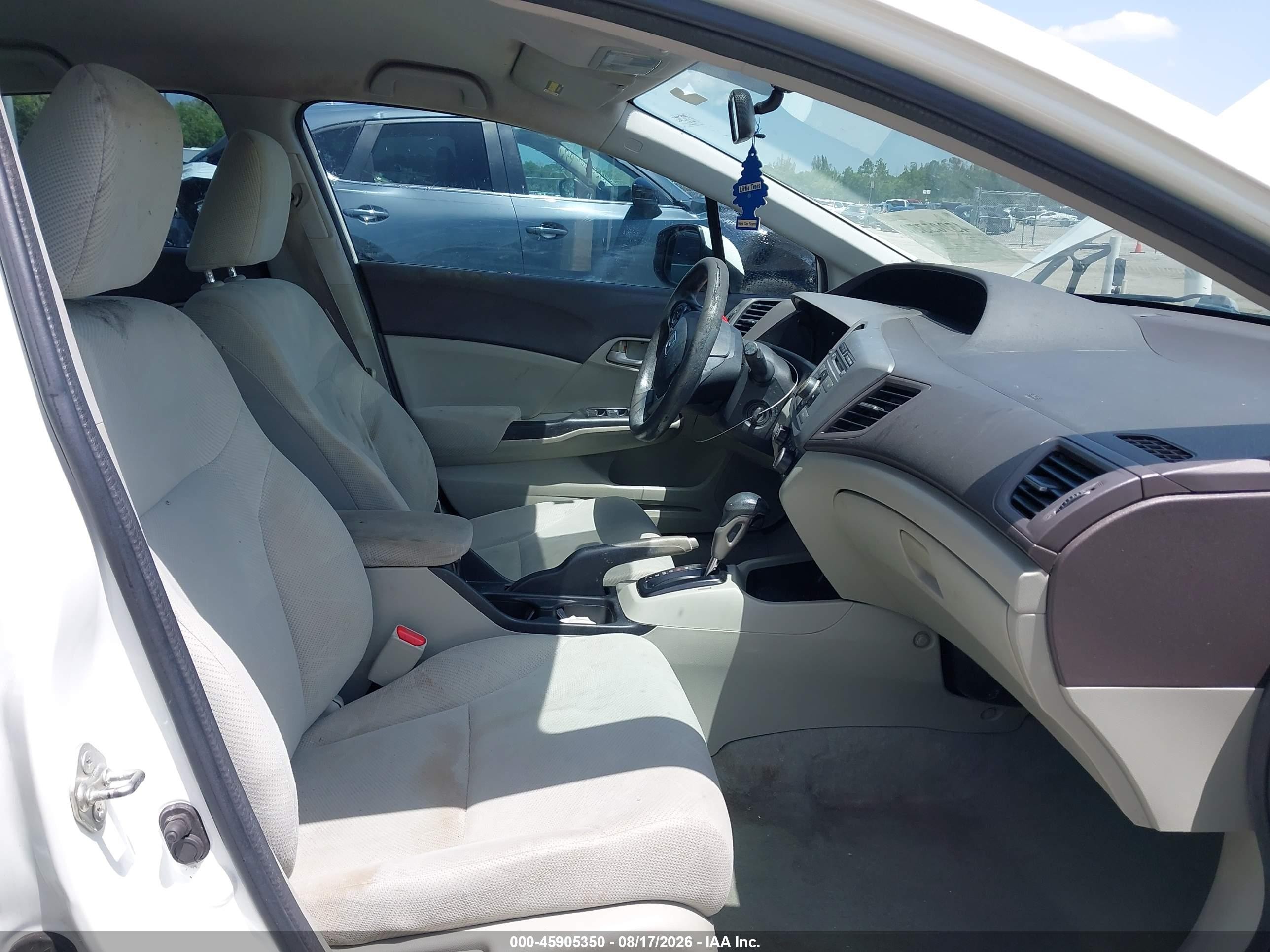 2012 Honda Civic Lx White vin: 19XFB2F59CE097889