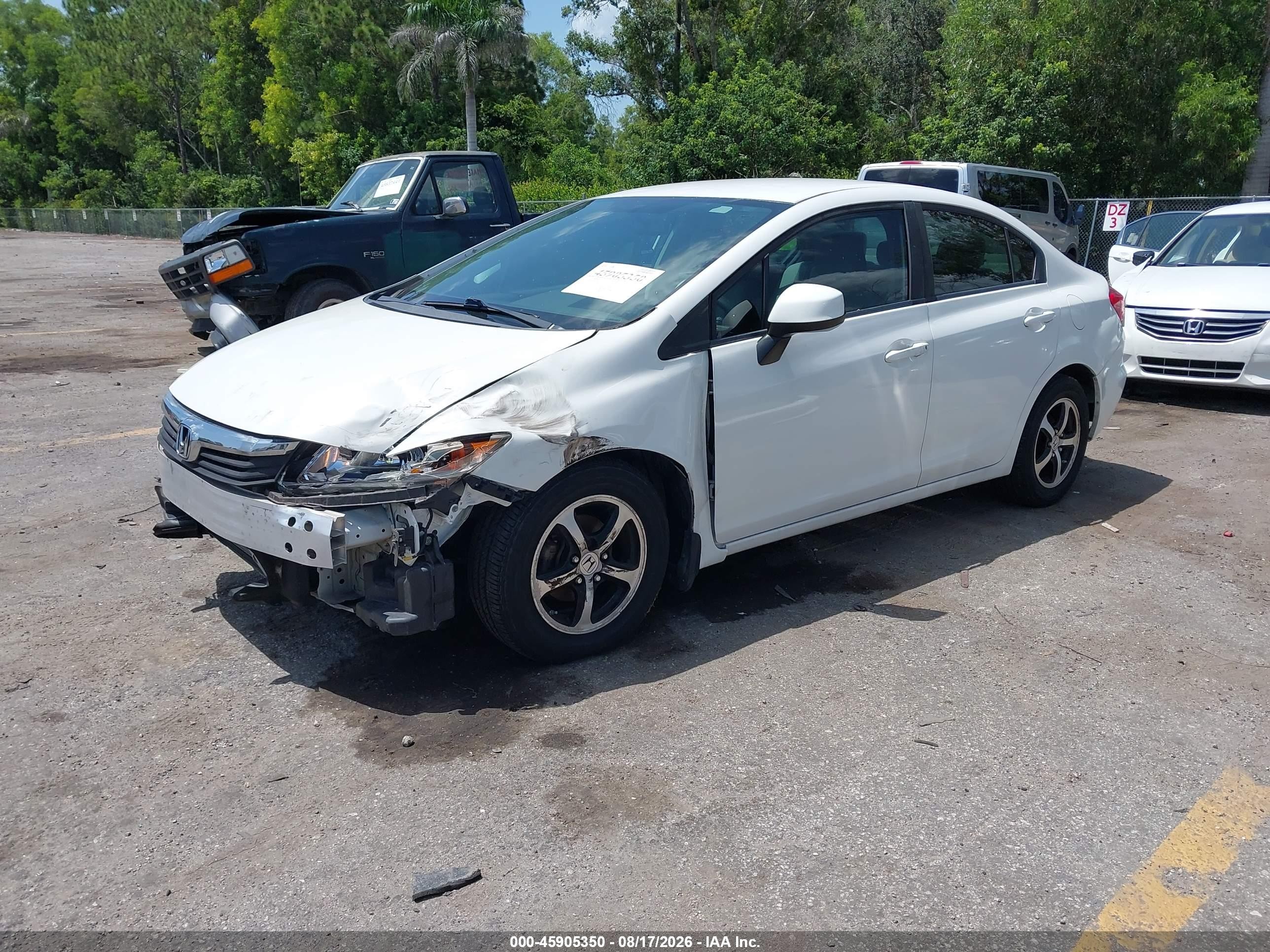 2012 Honda Civic Lx White vin: 19XFB2F59CE097889