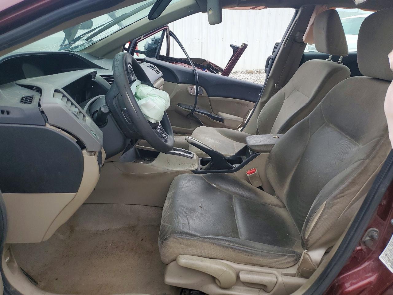 2012 Honda Civic Lx Burgundy vin: 19XFB2F59CE098475