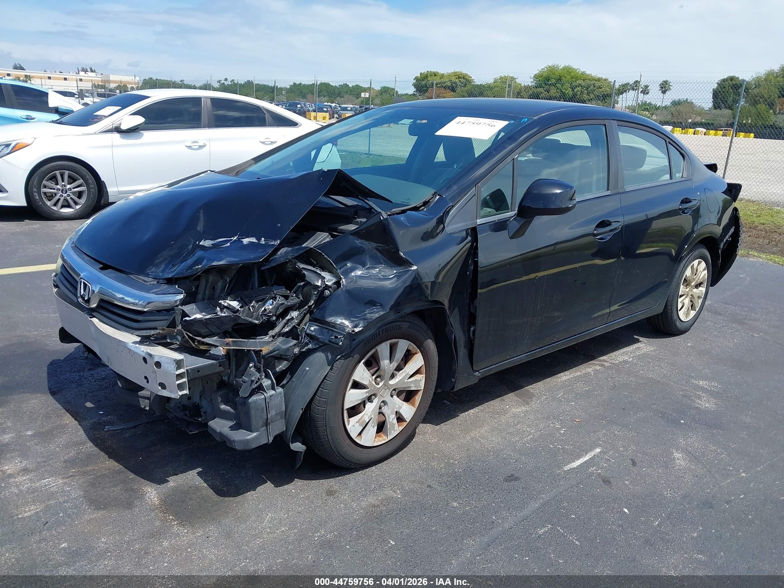 2012 Honda Civic Lx Black vin: 19XFB2F59CE100631