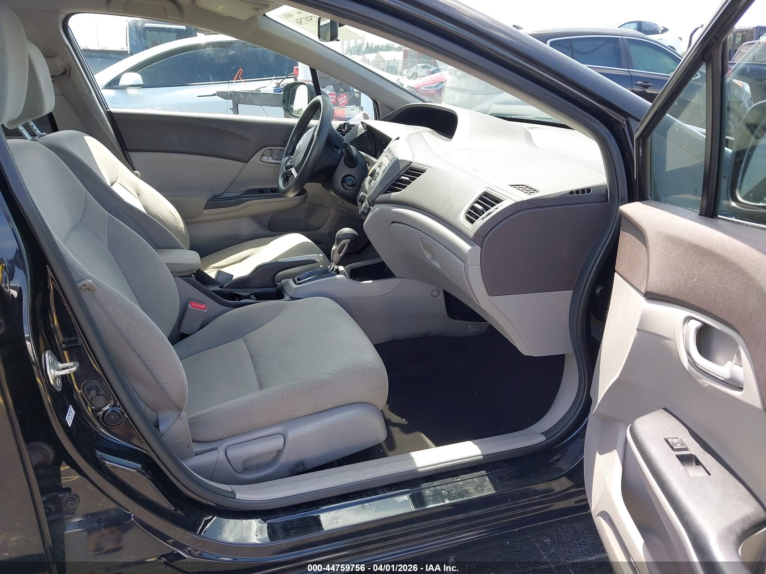 2012 Honda Civic Lx Black vin: 19XFB2F59CE100631