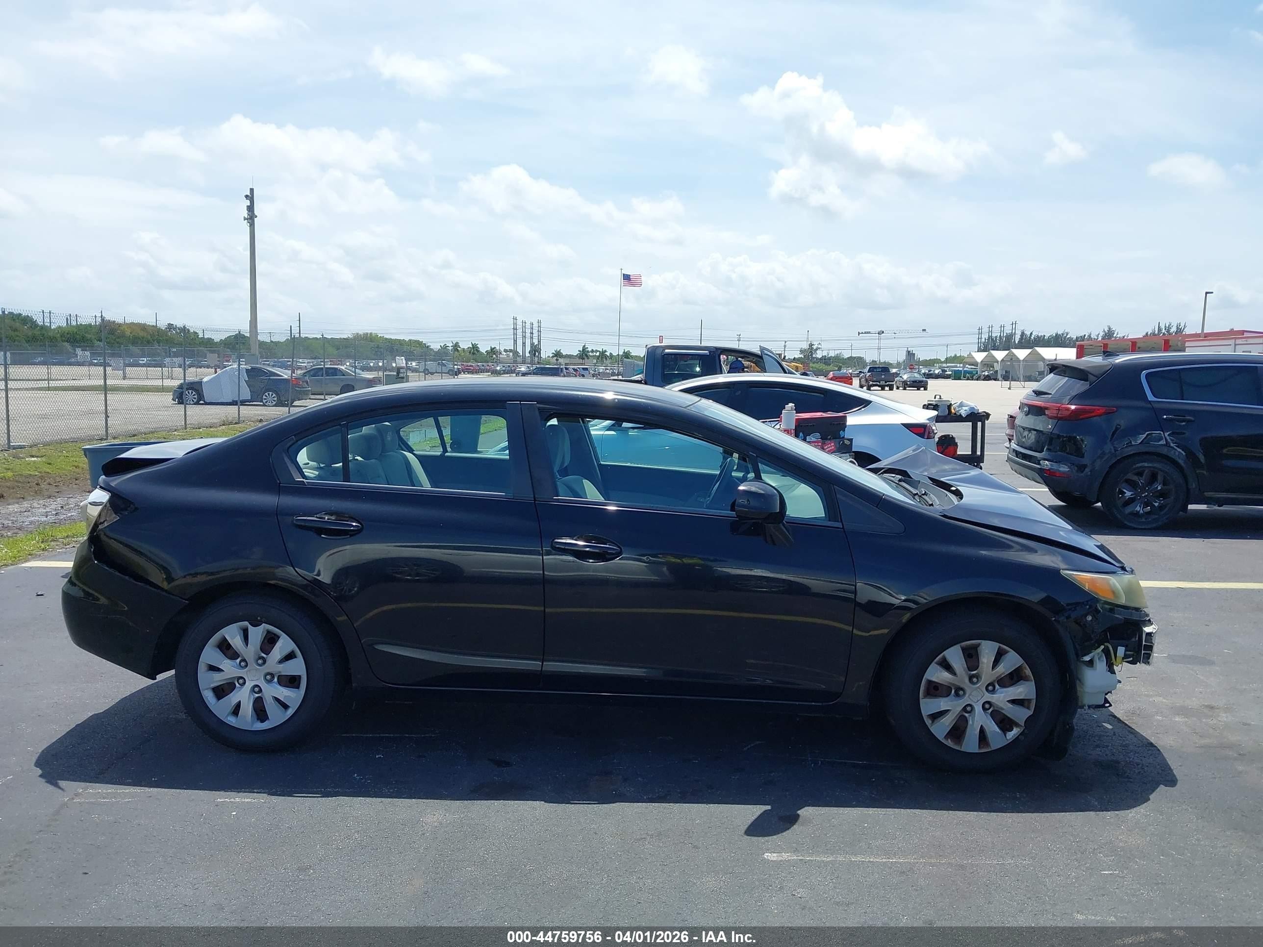 2012 Honda Civic Lx Black vin: 19XFB2F59CE100631