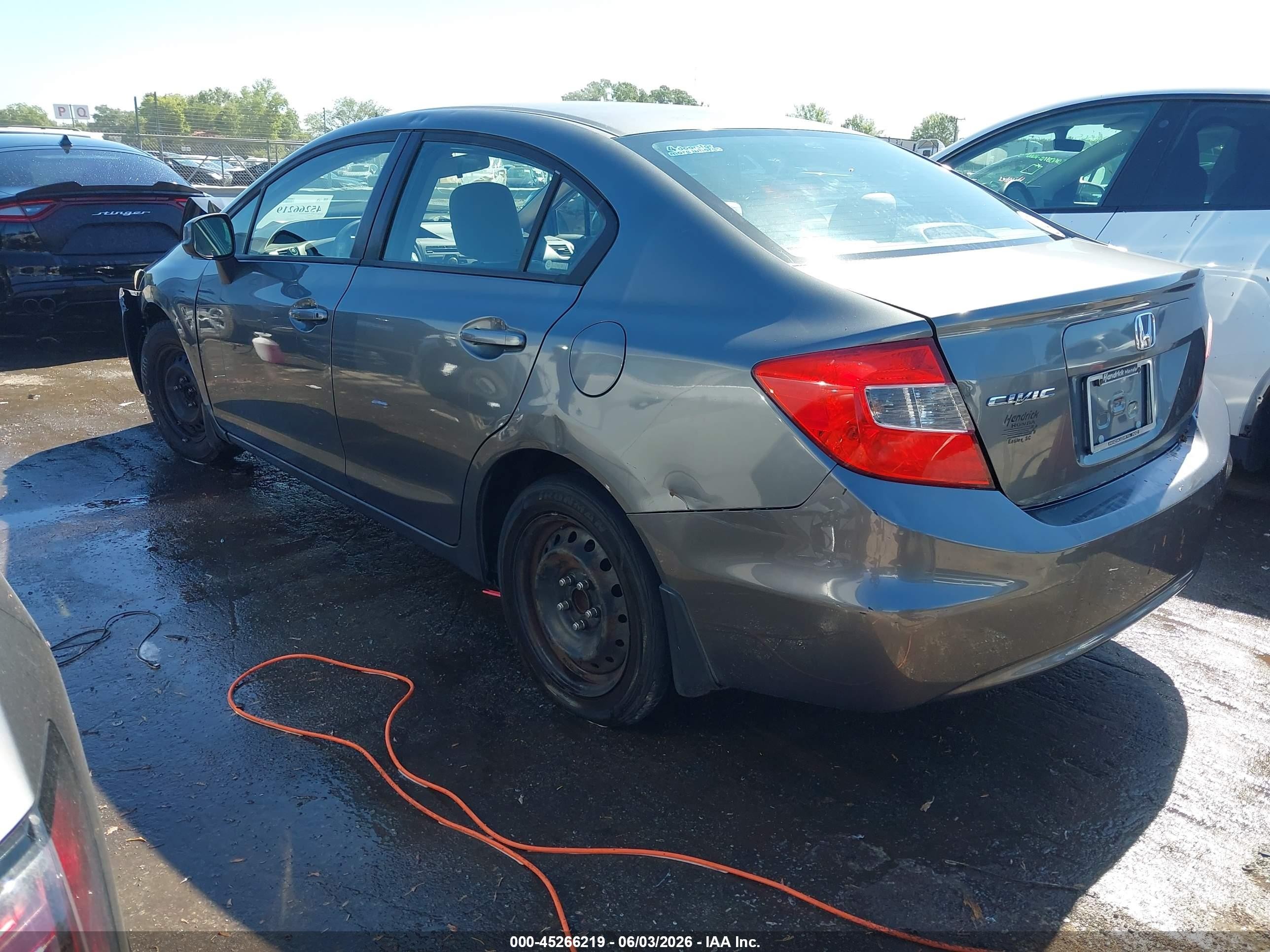2012 Honda Civic Lx Gray vin: 19XFB2F59CE104114