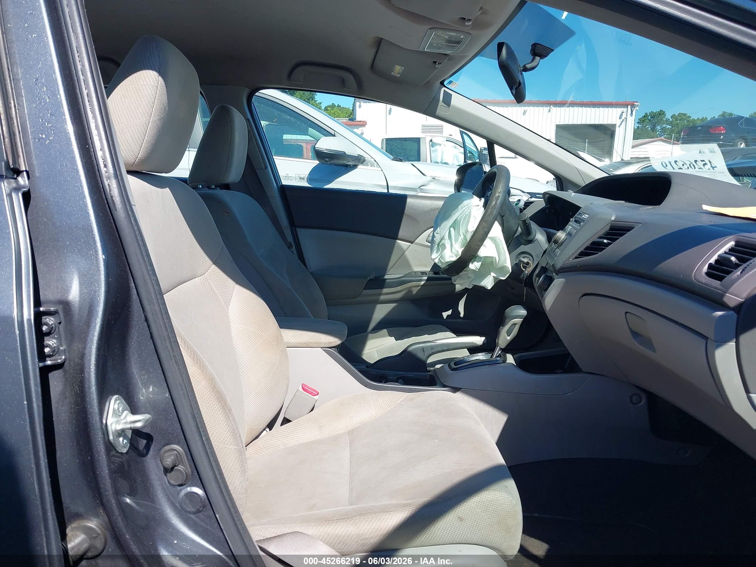 2012 Honda Civic Lx Gray vin: 19XFB2F59CE104114
