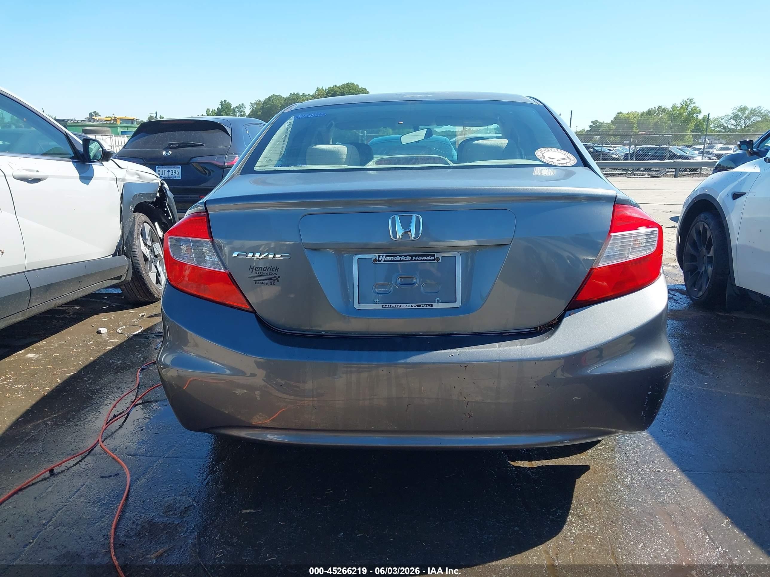 2012 Honda Civic Lx Gray vin: 19XFB2F59CE104114