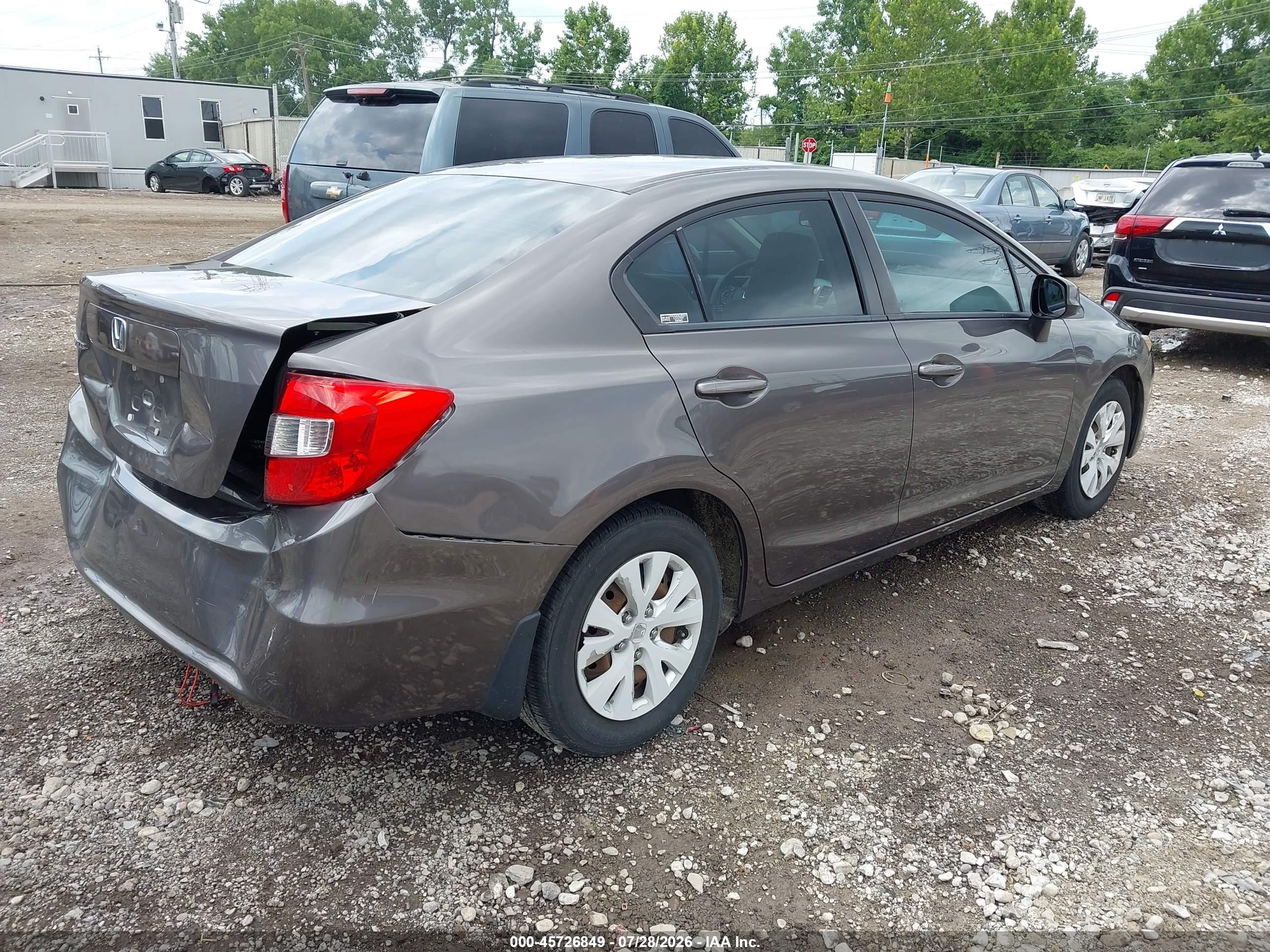 2012 Honda Civic Ex Gray vin: 19XFB2F59CE108809