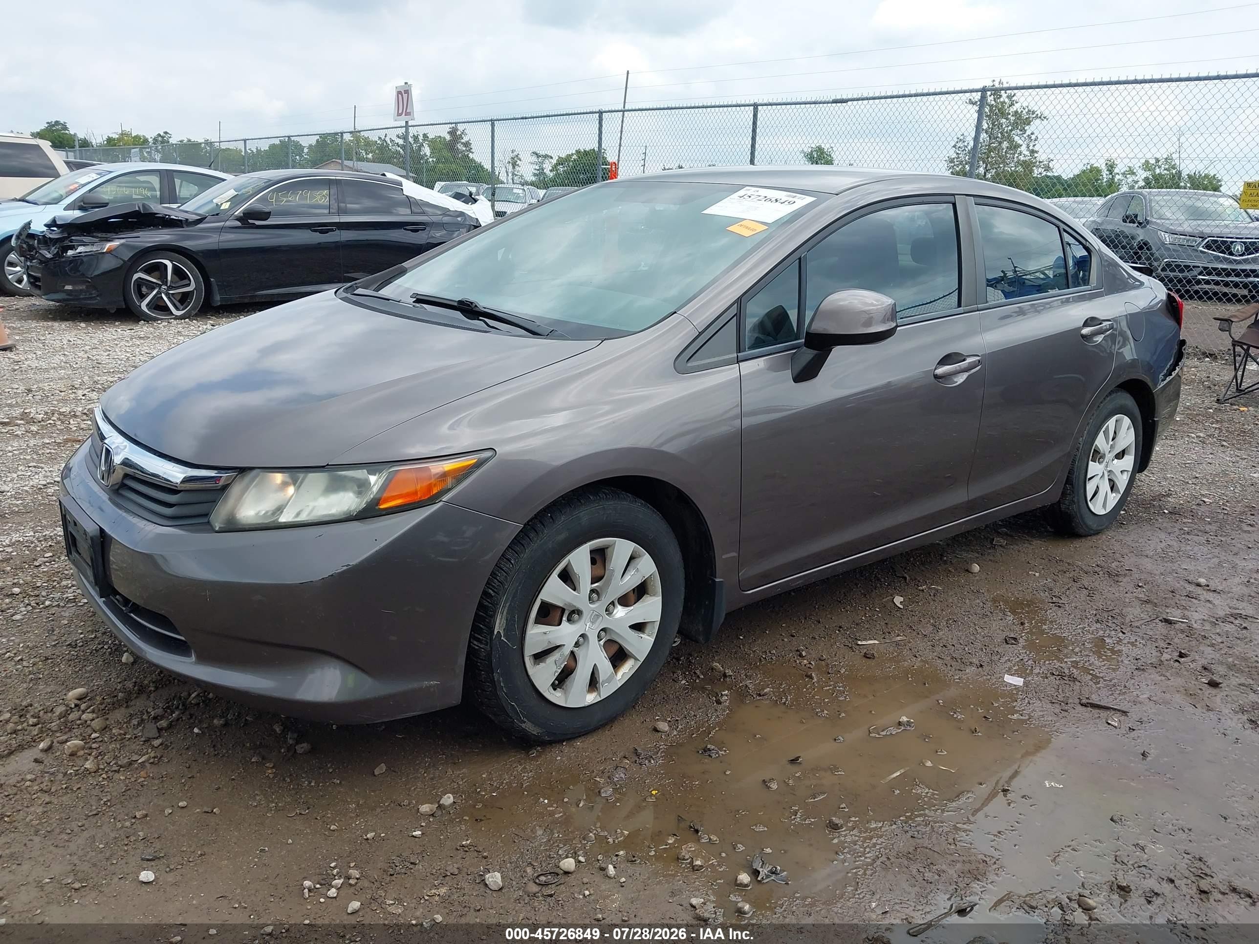 2012 Honda Civic Ex Gray vin: 19XFB2F59CE108809