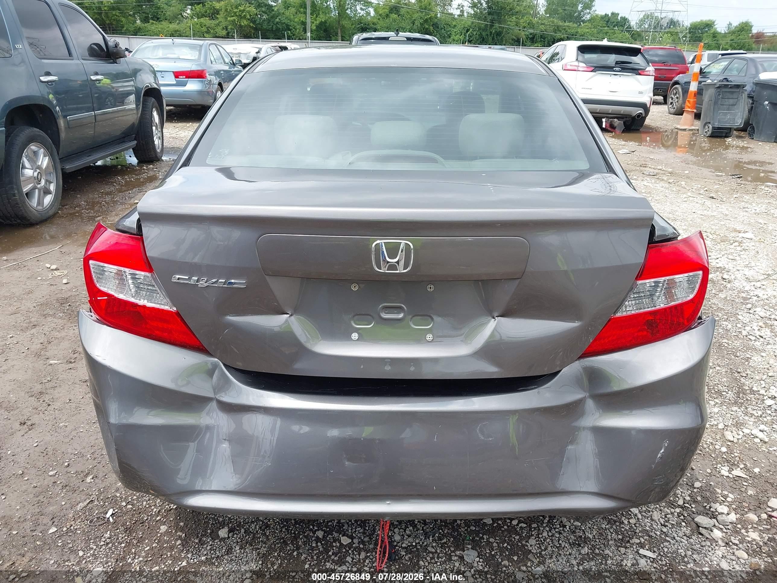 2012 Honda Civic Ex Gray vin: 19XFB2F59CE108809