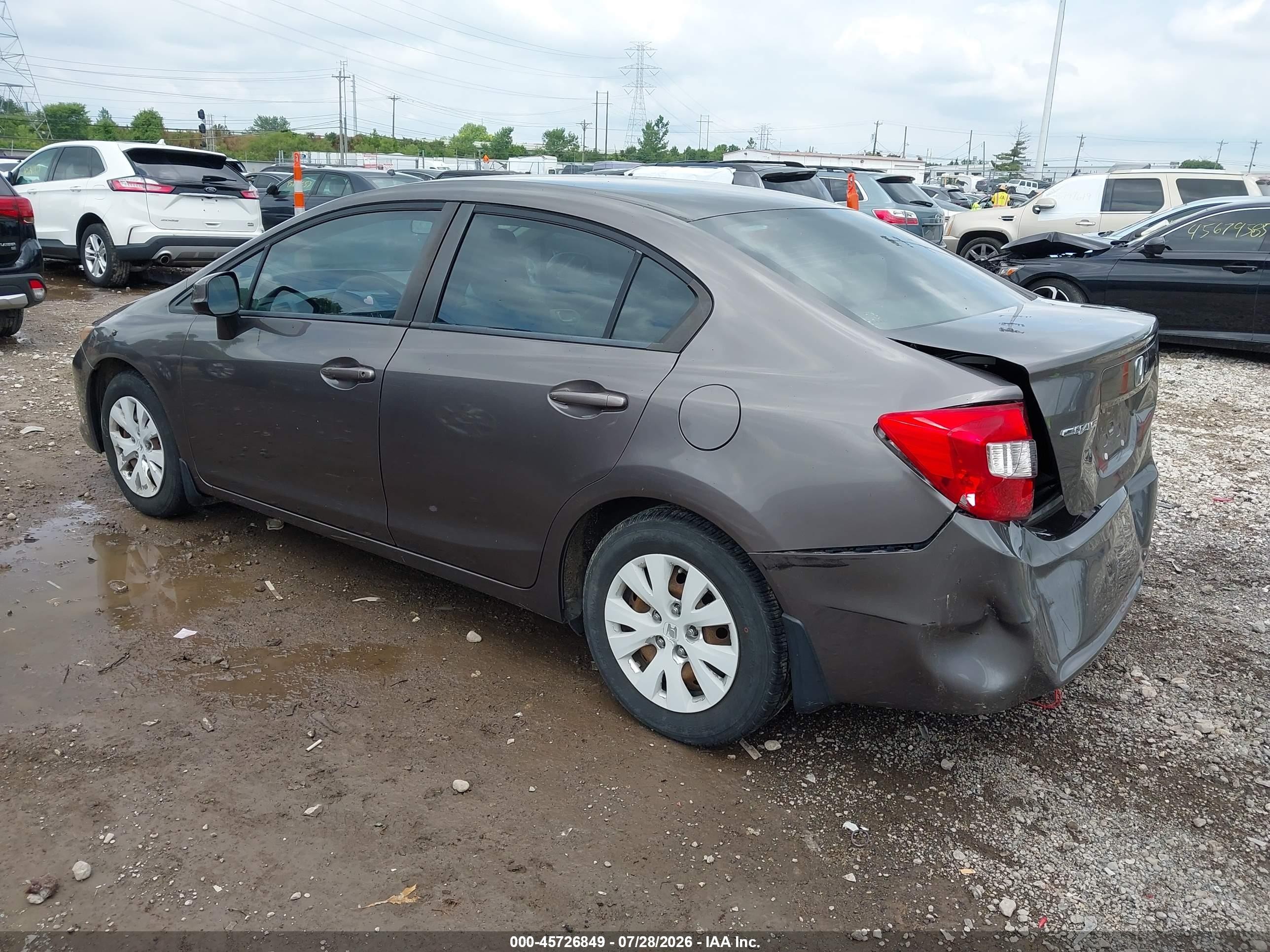 2012 Honda Civic Ex Gray vin: 19XFB2F59CE108809