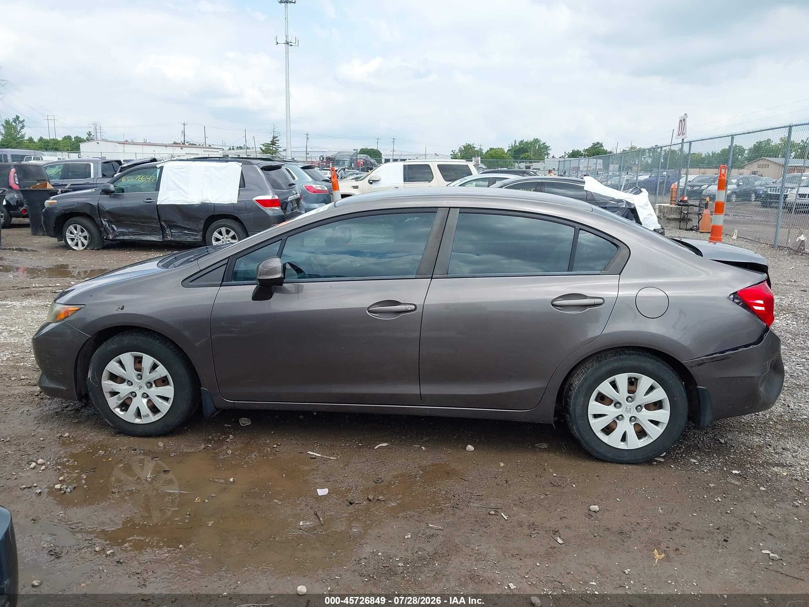2012 Honda Civic Ex Gray vin: 19XFB2F59CE108809